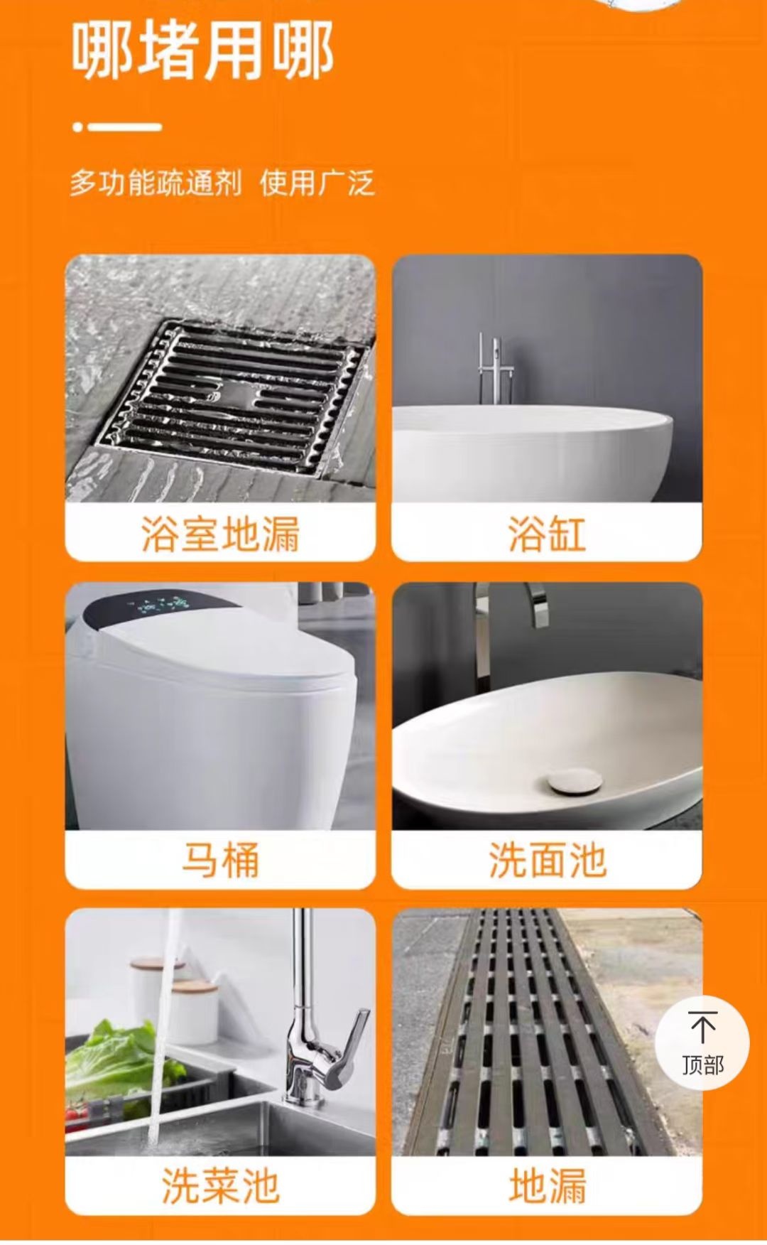 Candor Swan Pipe Unclogging Agent can dissolve hair, tea residue, food residue, grease and sludge. It is a sewer unclogging agent Application Scenario