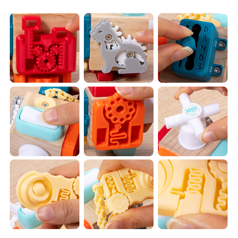 Busy blind box children's Montessori busy board lock-picking toy enlightenment early education teaching aid Montessori Busy block Sensory integration training intelligence toy Wooden toy Item Picture