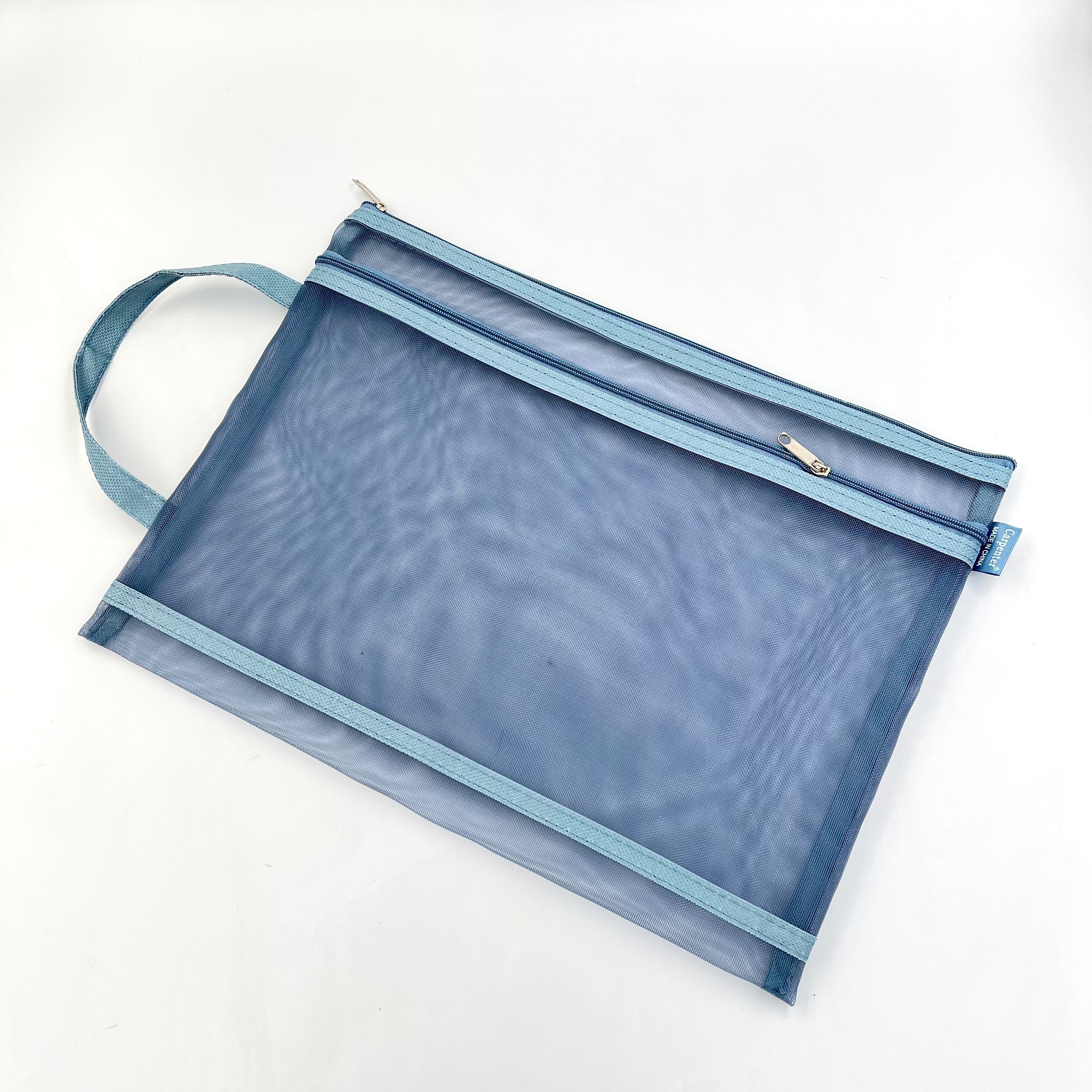 Double-layer hand-held zipper bag, office document bag, mesh A4 file bag, student test paper bag, ticket bag Specification image