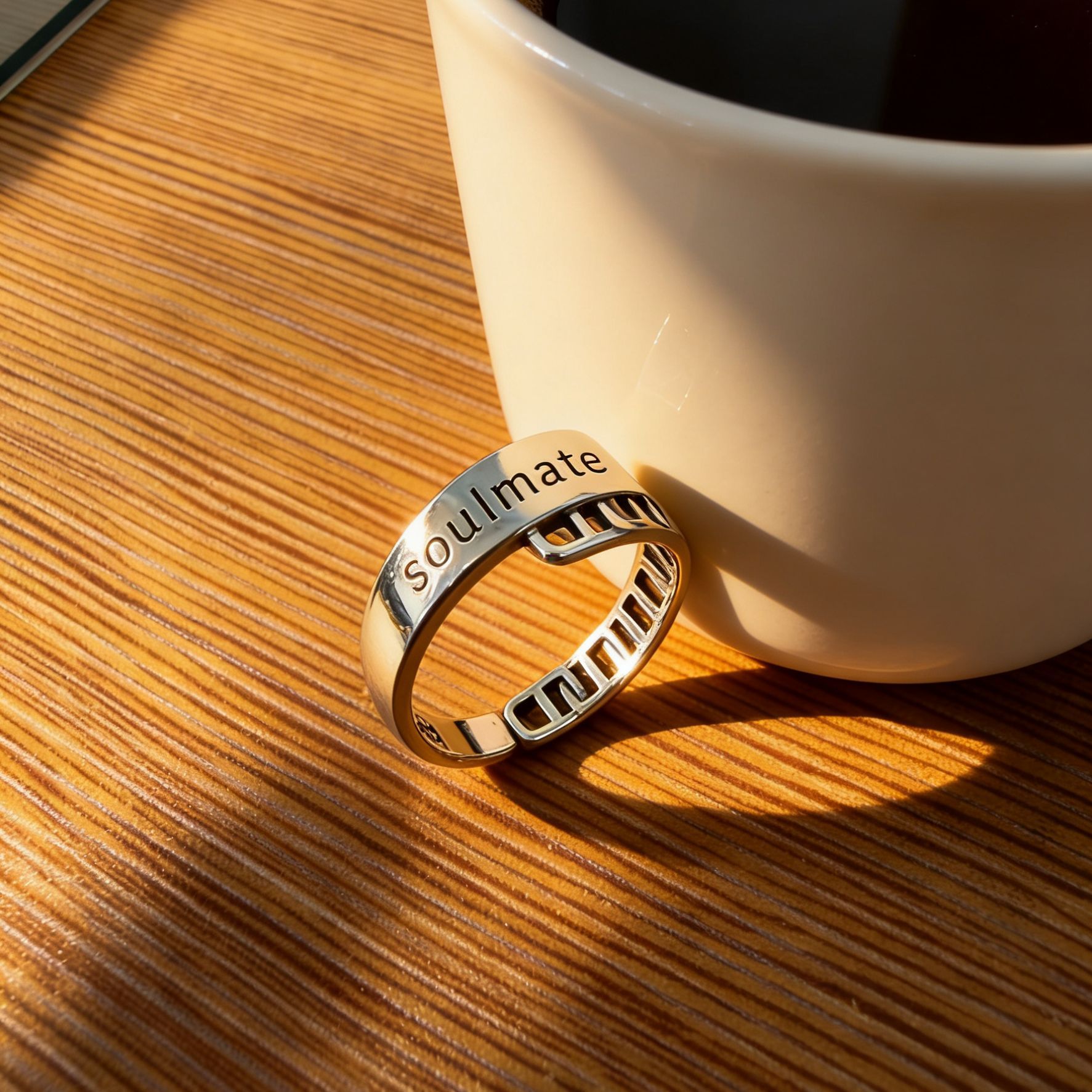 Dongdaemun, South Korea 1.2 geometric chain ring s925 pure silver female Internet celebrity cold style simple fashion retro ring Korean version s925 pure silver solid geometric smooth water drop irregular shape ring details Picture