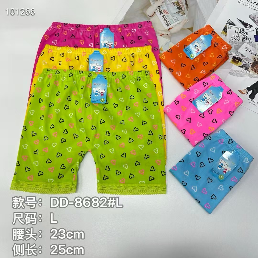 DD-8682# Children's Leg Pants Kids Colorful Heart-shaped Pattern Children's Shorts Girls' Shorts Leggings Primary School Children's Leggings Export Children's Leggings QNI full figure