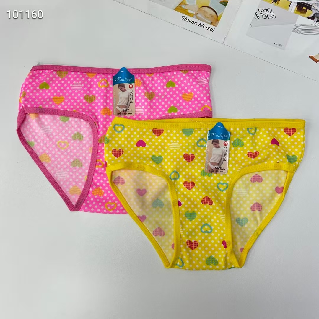 DD-8508# export underwear with heart-shaped polk-dot printed women's briefs are selling well. African women's underwear is exported to South America, QNI Application Scenario