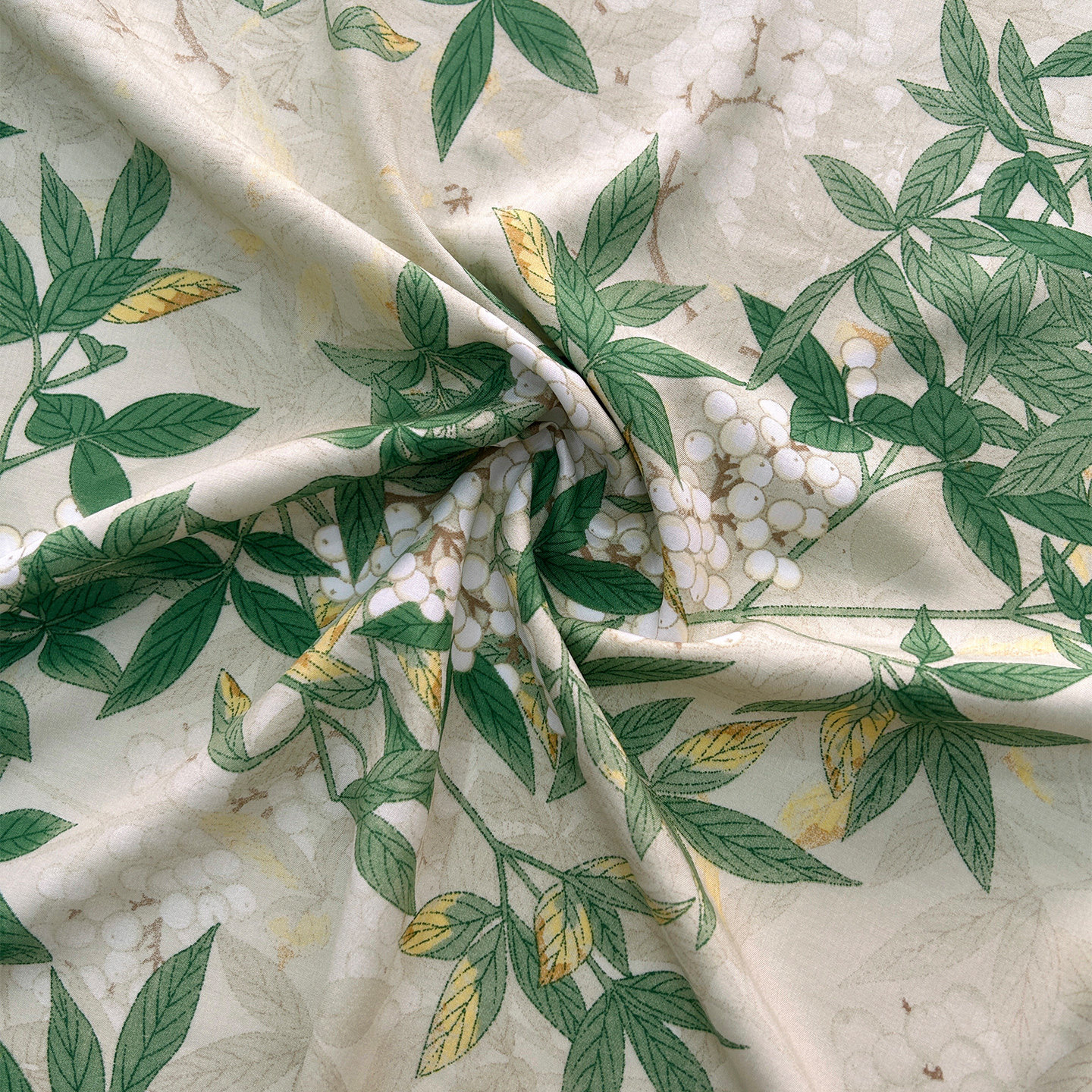 透气人棉布料冰凉舒适感适用于套装服装睡衣穆斯林头巾套装人棉面料人棉印花面料女装连衣裙2026