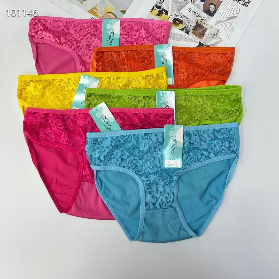 DD-X-2801# export underwear, women's underwear, lace patchwork women's briefs, best-selling African women's underwear, exported to South America, QNI Item Picture