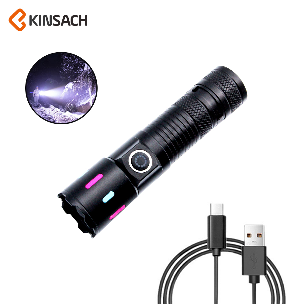 LED手电筒照明灯便携铝合金手电筒户外应急灯多用途照明工具