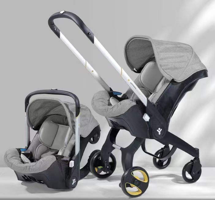 Three-in-one baby stroller with variable basket and reversible stroller details Picture