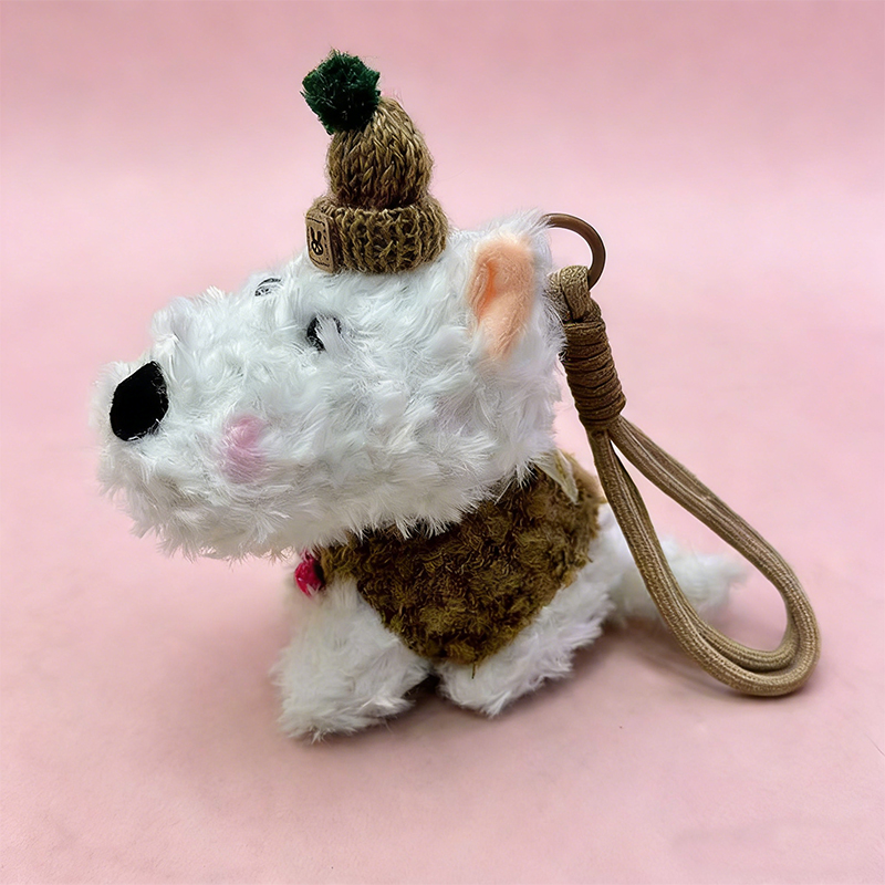 毛绒戴帽小狗毛绒玩具创意玩偶卡通周边挂件毛绒公仔挂件钥匙扣布偶挂件可爱装饰礼物夹娃娃机厂家直销