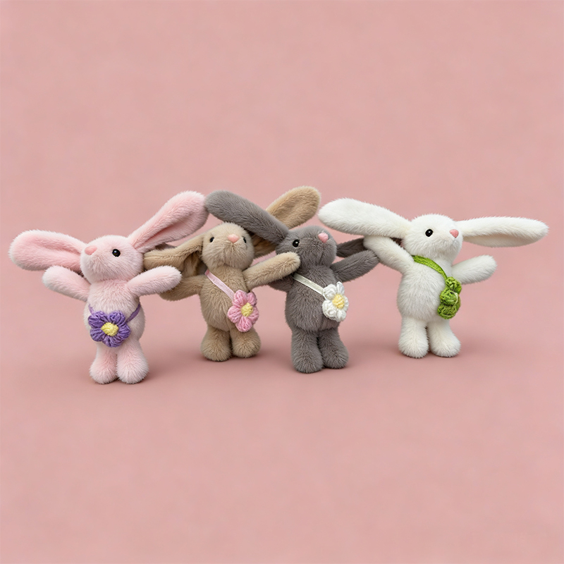 背书包长耳兔子动物毛绒玩具纪念品玩偶卡通周边挂件毛绒公仔挂件钥匙扣布偶挂件可爱装饰礼物夹娃娃机厂家直销