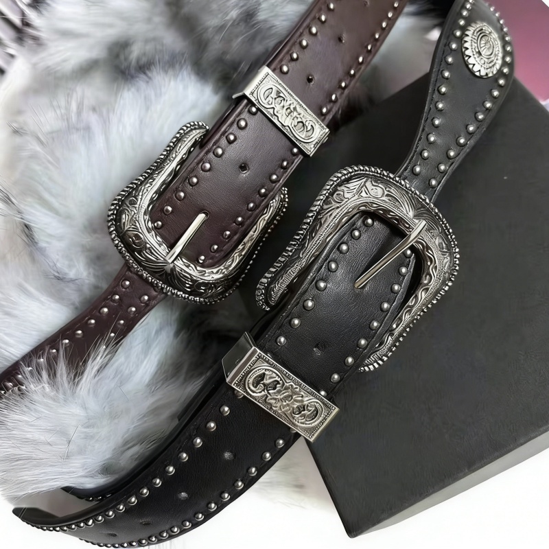 American trend retro rivet belt for women, high-end street style, versatile with jeans and skirts, wide waist belt decoration full figure