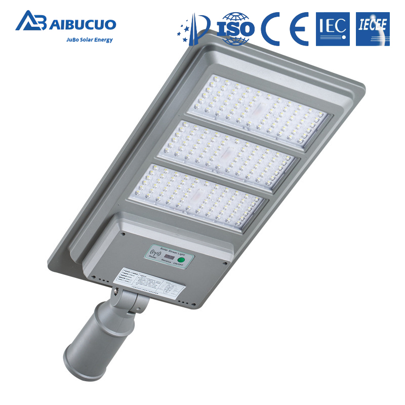 AIBUCUO Jubo's new led solar small wall lamp, household outdoor waterproof garden lamp, human body sensor solar integrated street lamp, solar panel solar lamp Item Picture