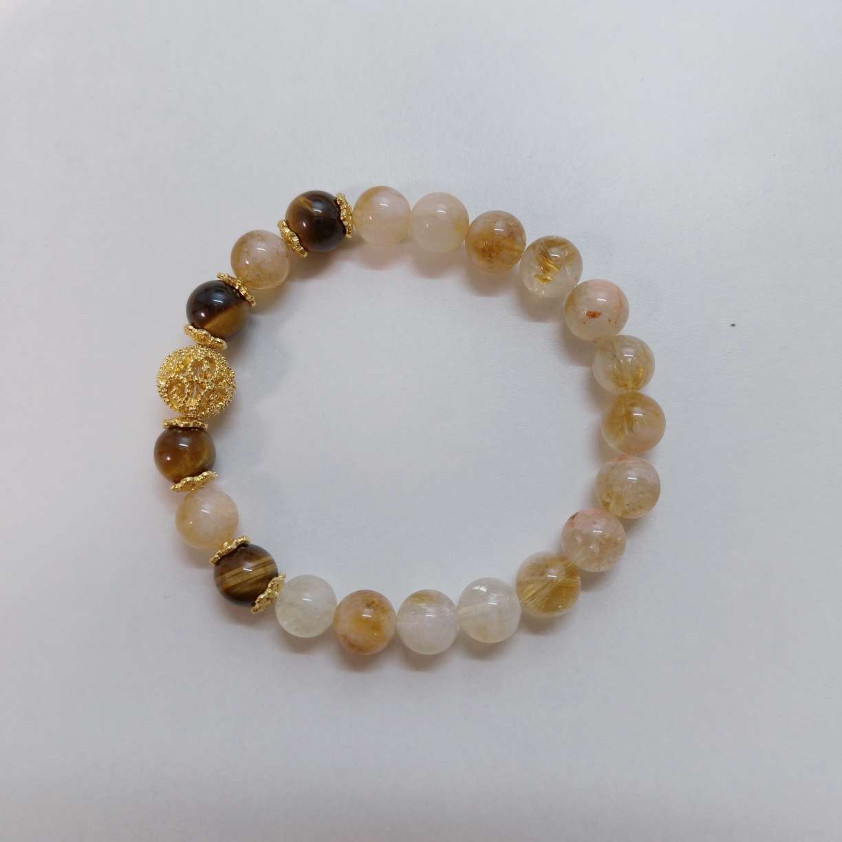 水晶黄塔晶、A级虎眼石手链饰品女款时尚手串8 mm 简约精致送女友礼物产品图