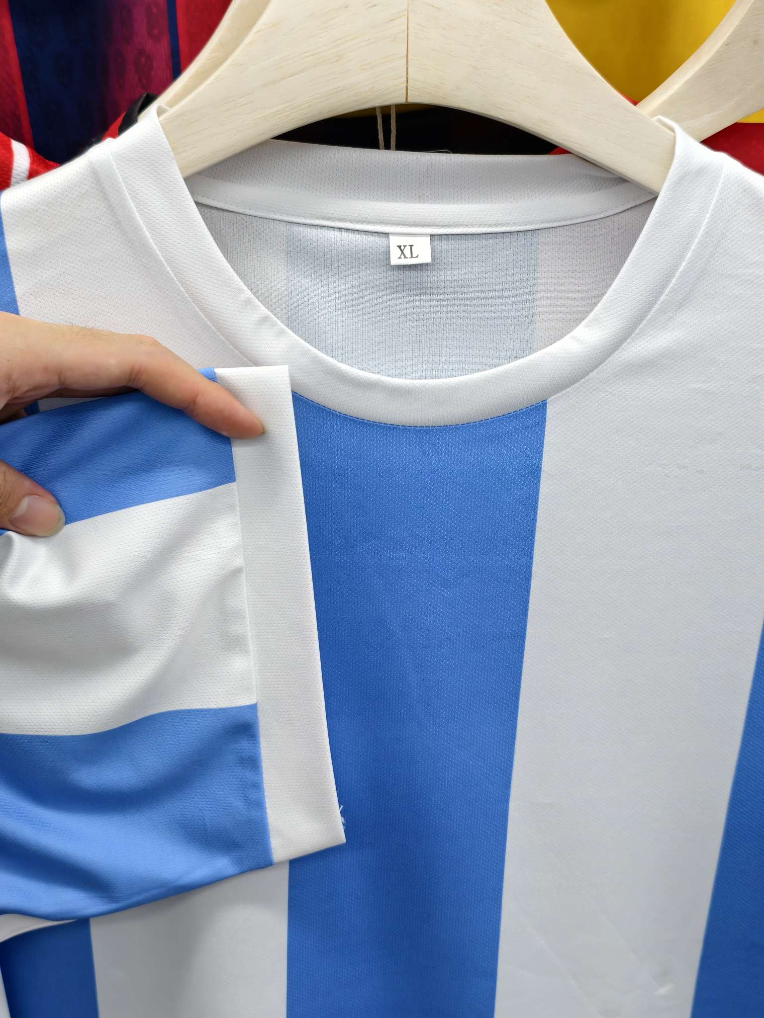 Cross-border football jerseys, high-grade mesh breathable fabric, full-body printed sportswear, breathable and sweat-absorbing professional sports football jerseys, high-elasticity breathable and comfortable football jerseys, custom-made World Cup jerseys, Mexico and Argentina team jerseys, football jerseys detail image 12