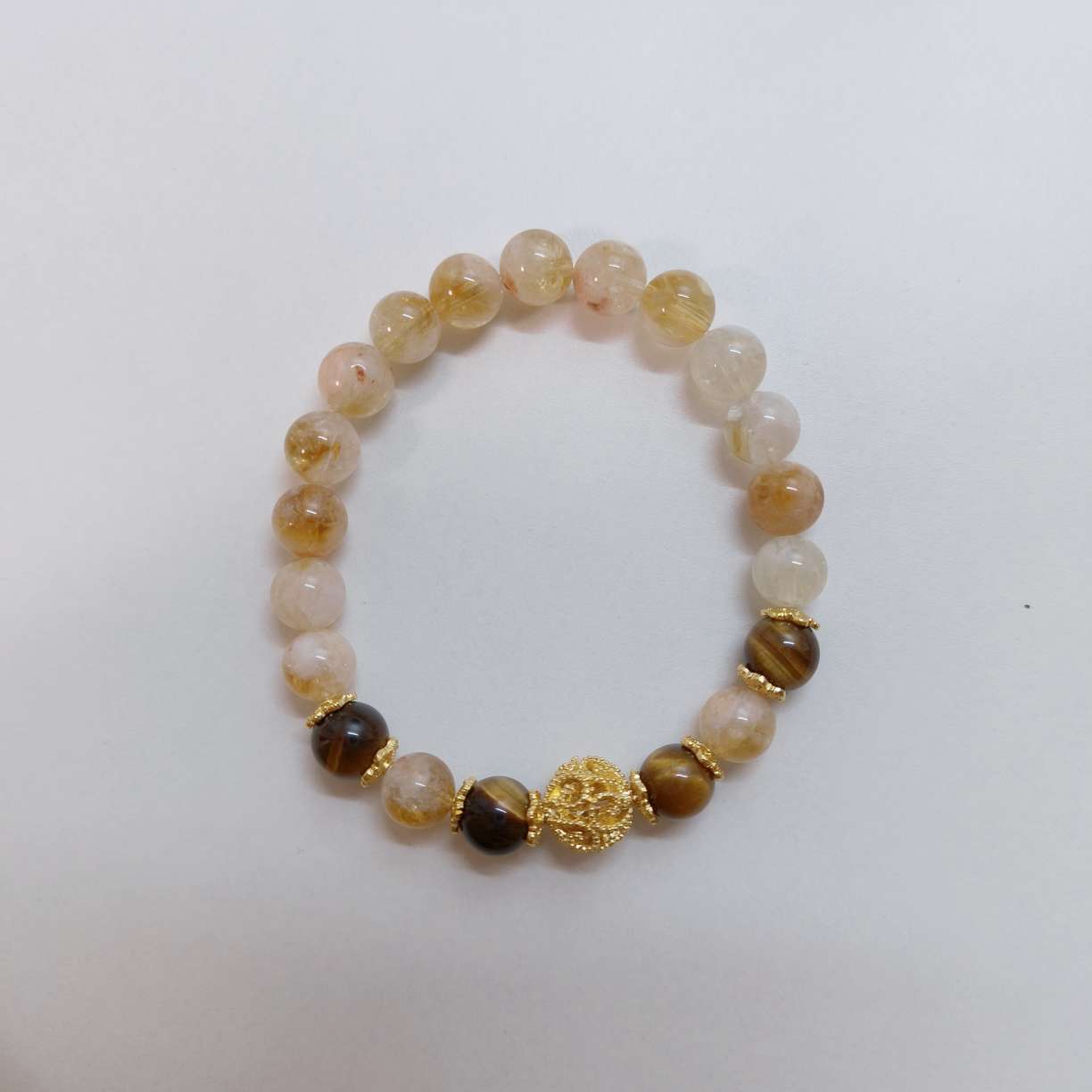 水晶黄塔晶、A级虎眼石手链饰品女款时尚手串8 mm 简约精致送女友礼物细节图