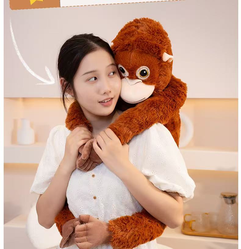 Cross-border trade gorilla ape figurines, simulated little monkey dolls, plush toys, long-armed monkeys, best-selling gifts pic 1