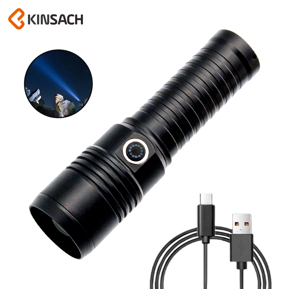 LED手电筒照明灯便携铝合金伸缩聚焦手电筒户外应急灯多用途照明工具