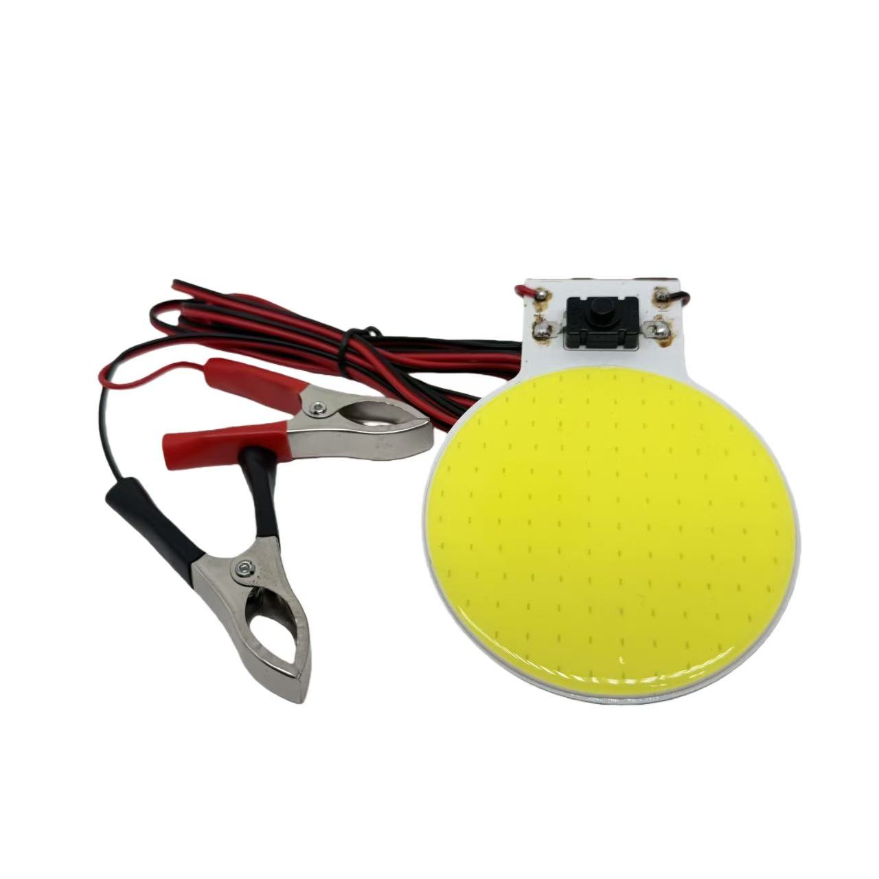 Car led emergency light, 12V ultra-bright white light illumination, inspection light, 20W camping light, COB light source, battery clamp, vehicle-mounted Specification image