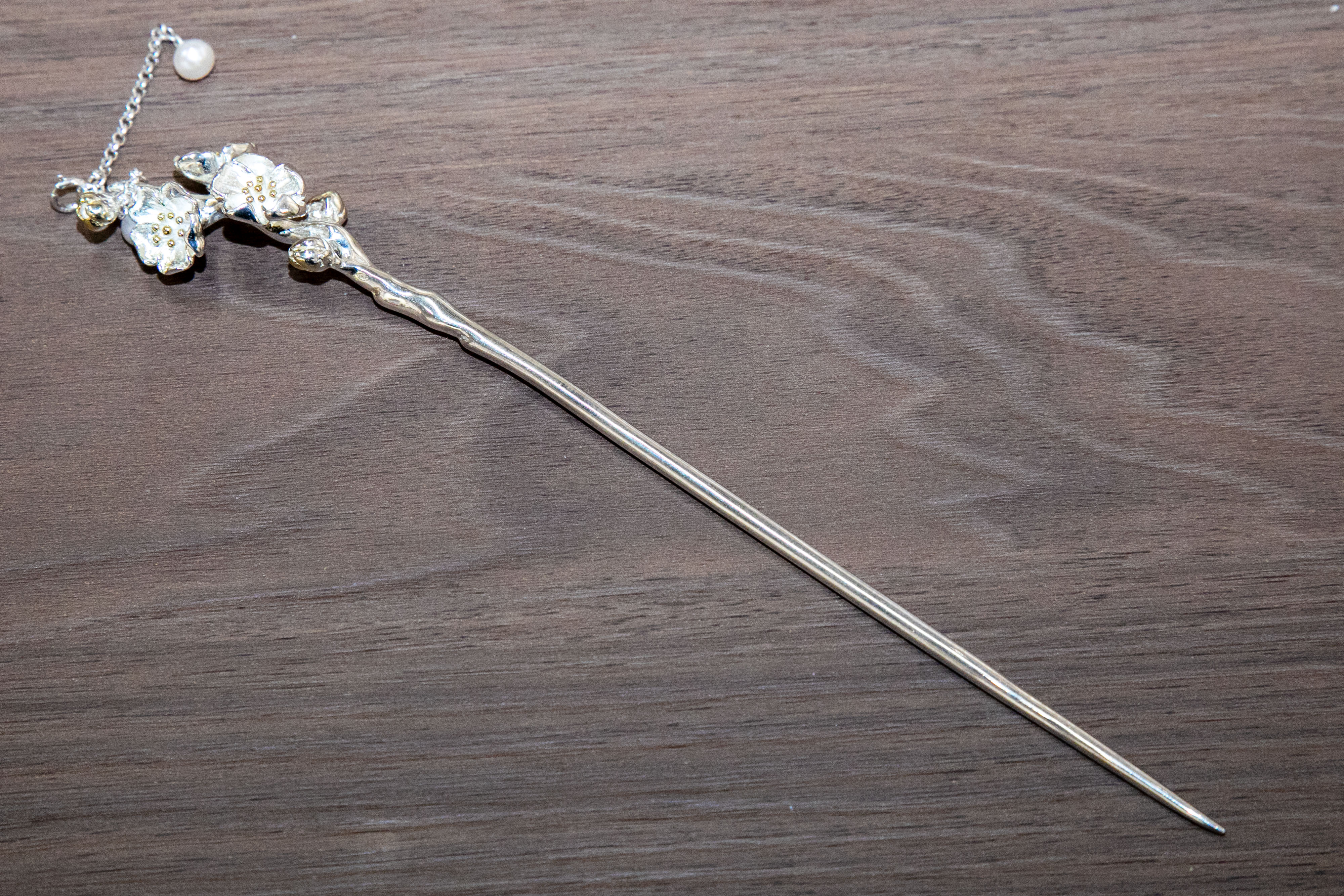 S925 Cold Branches Reflecting Snow Hairpin, Hairpin, Hairpin, Hairpin, hairpin, ancient style jewelry for Women Specification image