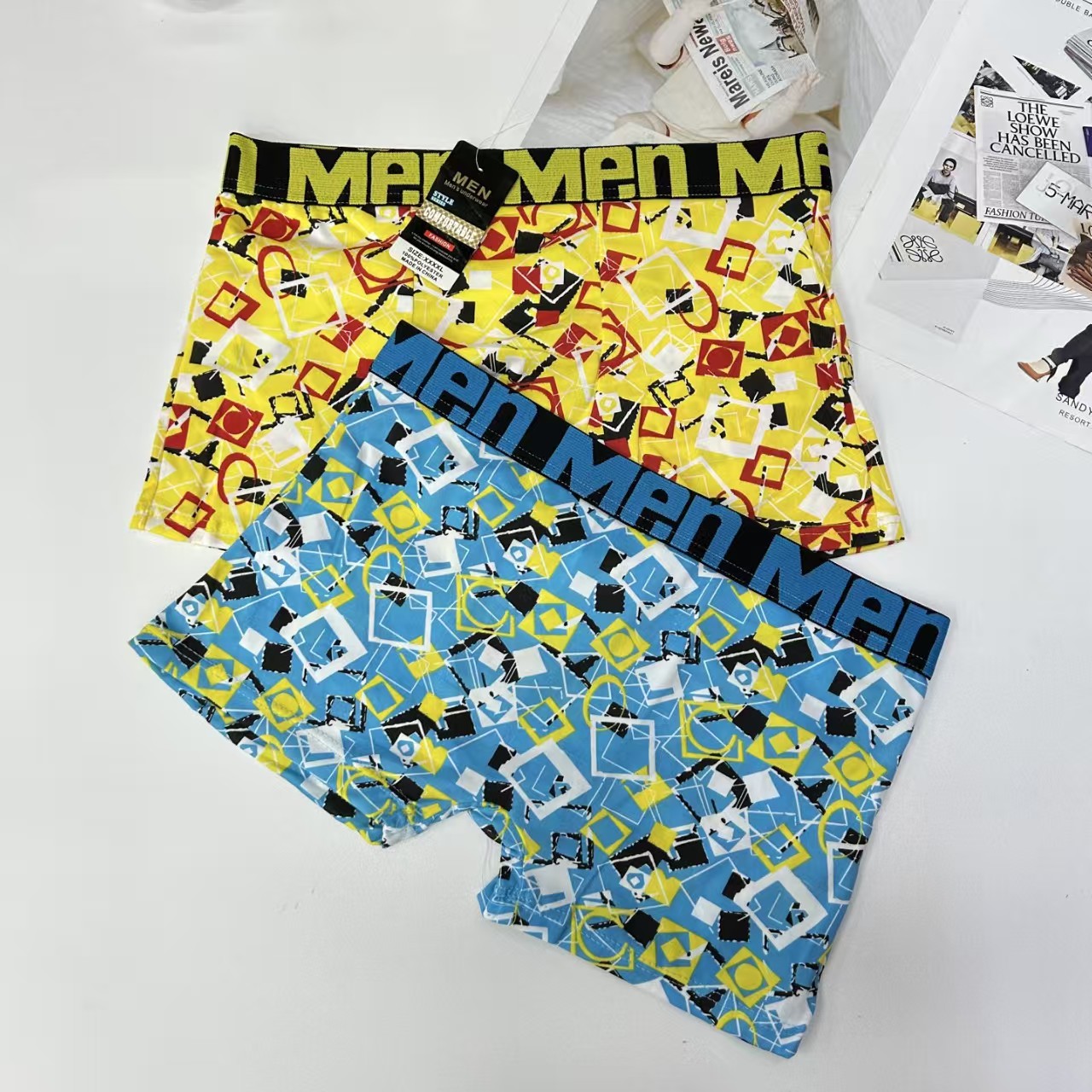 DD-0082-16# 34-head mixed-color men's underwear, men's printed briefs, comfortable and breathable, letter-color contrasting waistband, exported to the Middle East and Africa, QNI Application Scenario