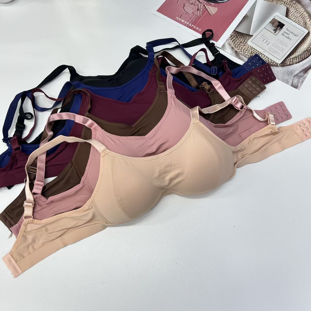 FCM-333# Women's Bra Export Bra, Women's anti-exposure Bra, swimming cloth bra, Large bust, Small Look, Gathering and retracting breasts, no underwire bra, Women's bra Set QNI Item Picture
