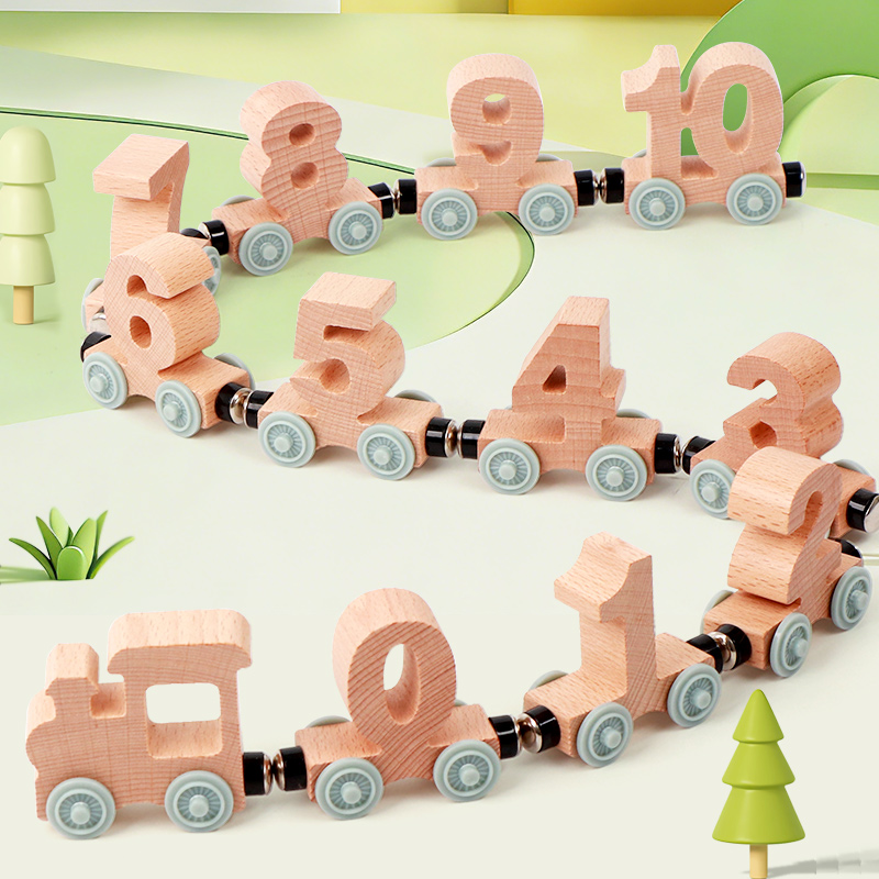 磁力数字小火车玩具儿童益智性宝宝积木拼装接轨道男孩1-2岁3女孩