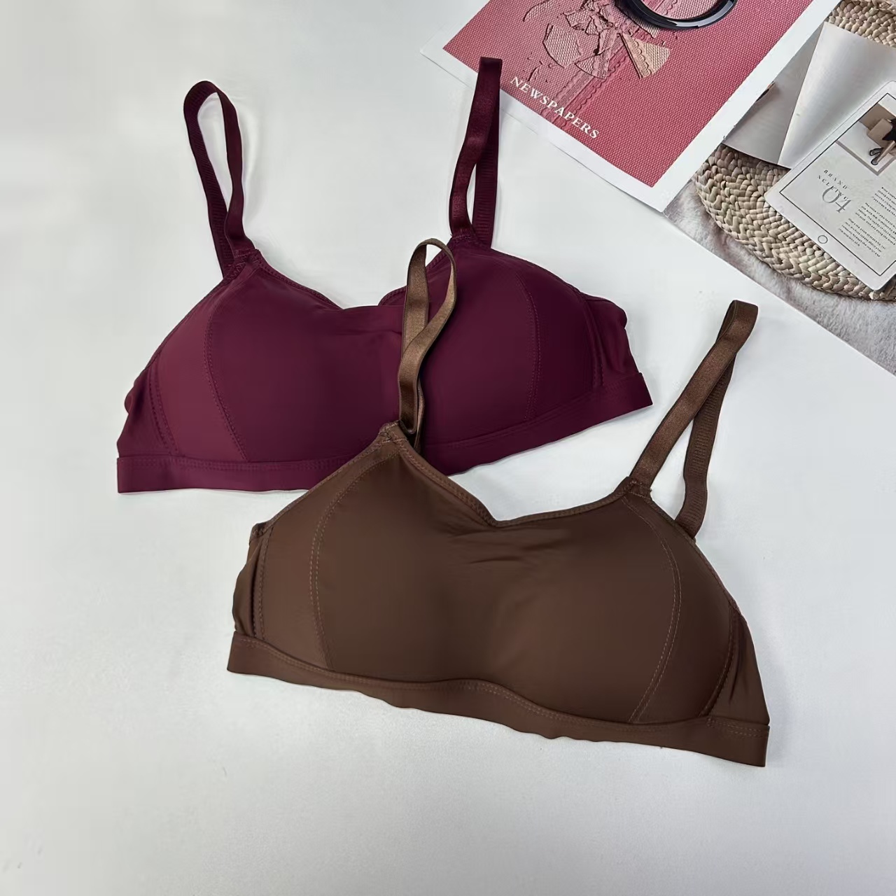 FCM-333# Women's Bra Export Bra, Women's anti-exposure Bra, swimming cloth bra, Large bust, Small Look, Gathering and retracting breasts, no underwire bra, Women's bra Set QNI details Picture