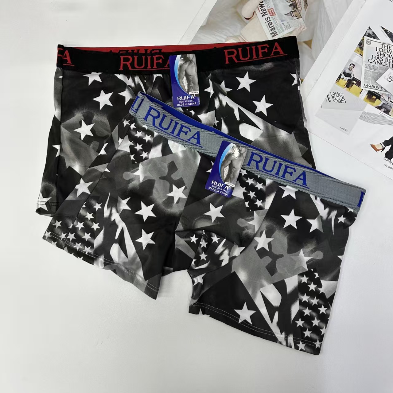 DD-0071-8# Men's underwear for export to the Middle East and Africa, five-pointed star irregular printed briefs, QNI details Picture