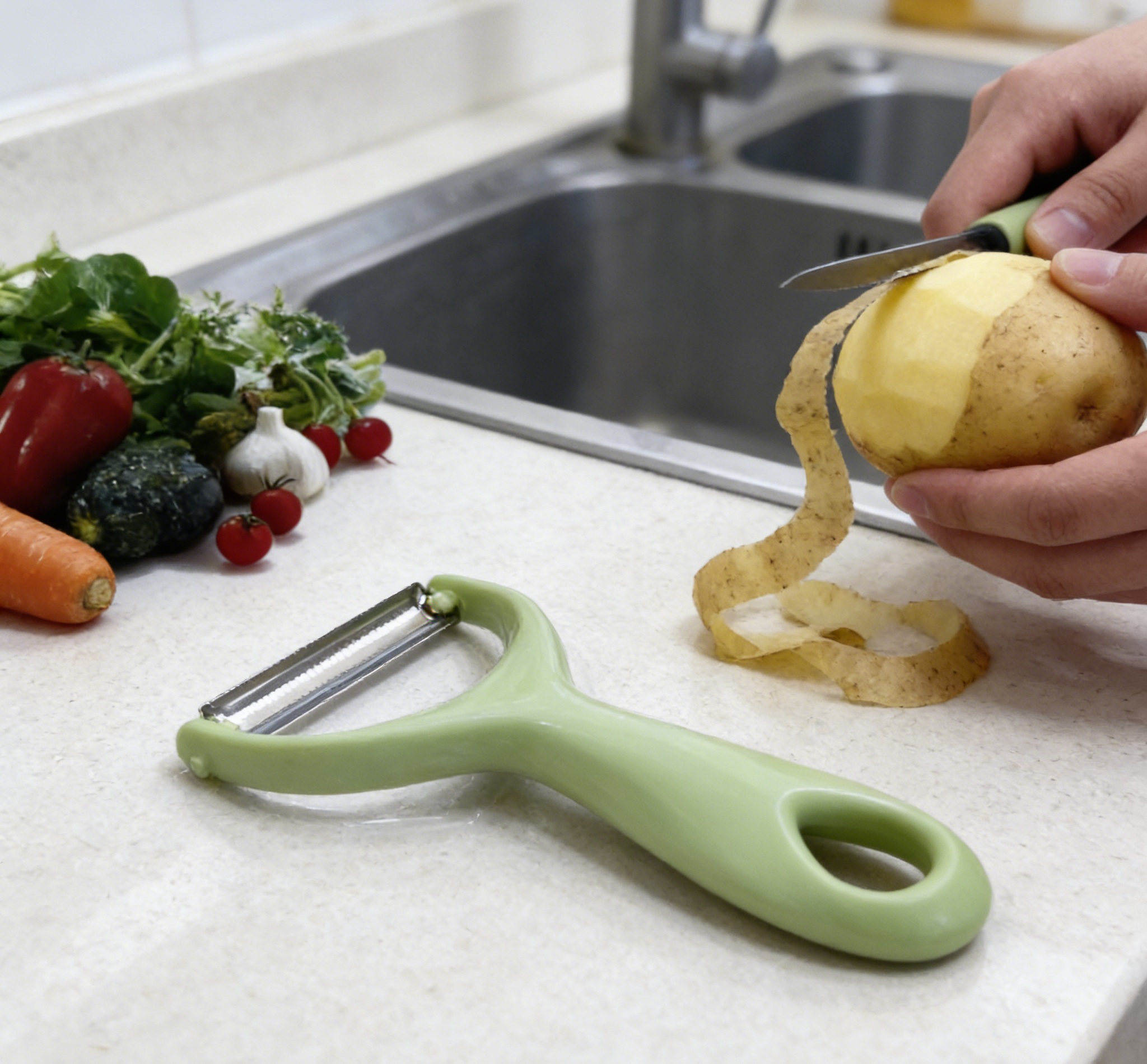 刮皮刀/水果刨丝神器/刮土豆/不锈钢削皮刀/剥橙子神器产品图