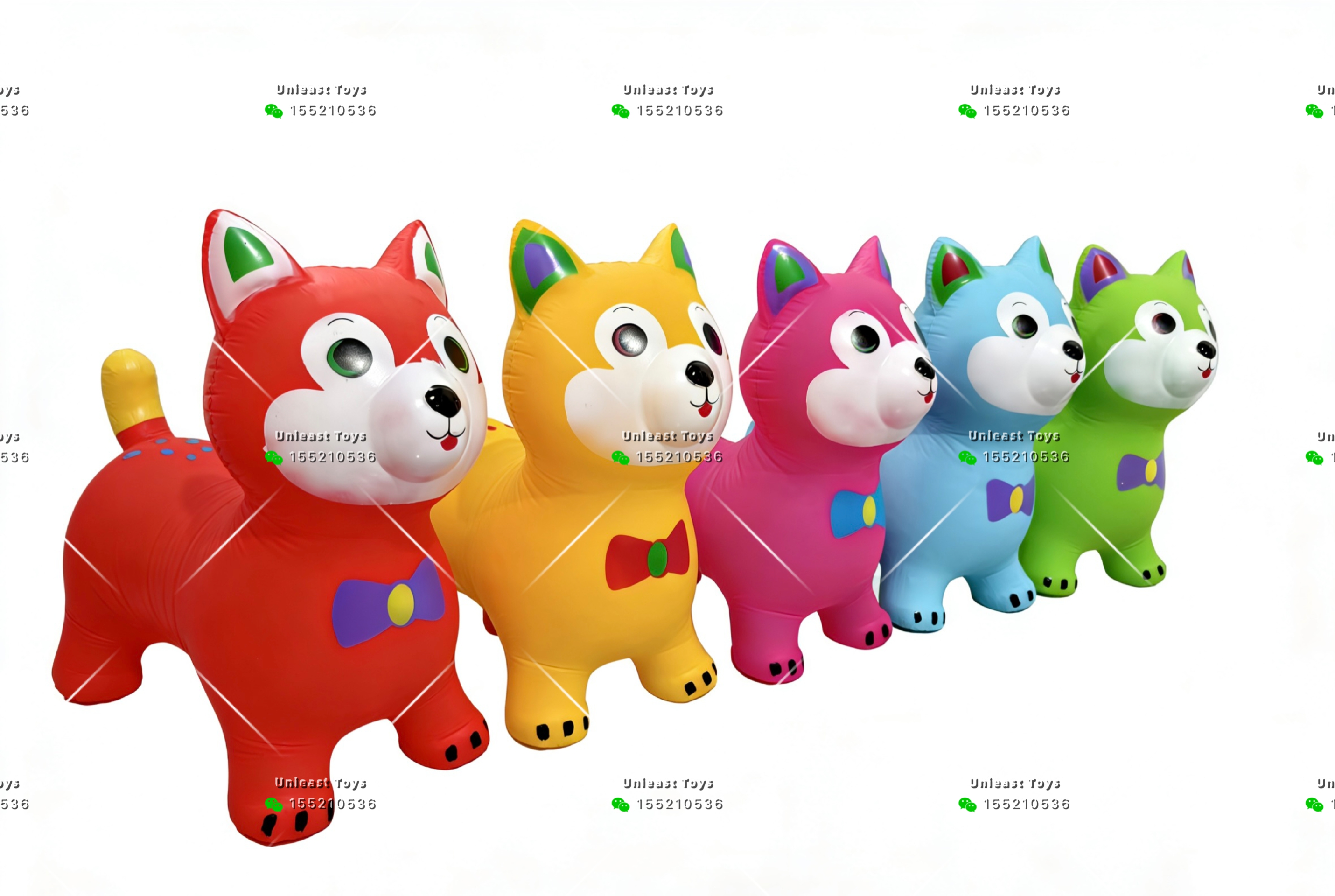 彩色充气柴犬款式跳跳马1350g混款混色，儿童玩具