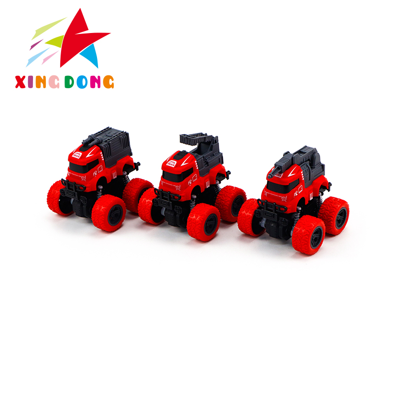 Children's toys, double inertia four-wheel drive spring car, stunt fire engine series, roller coaster, street stall toys Application Scenario