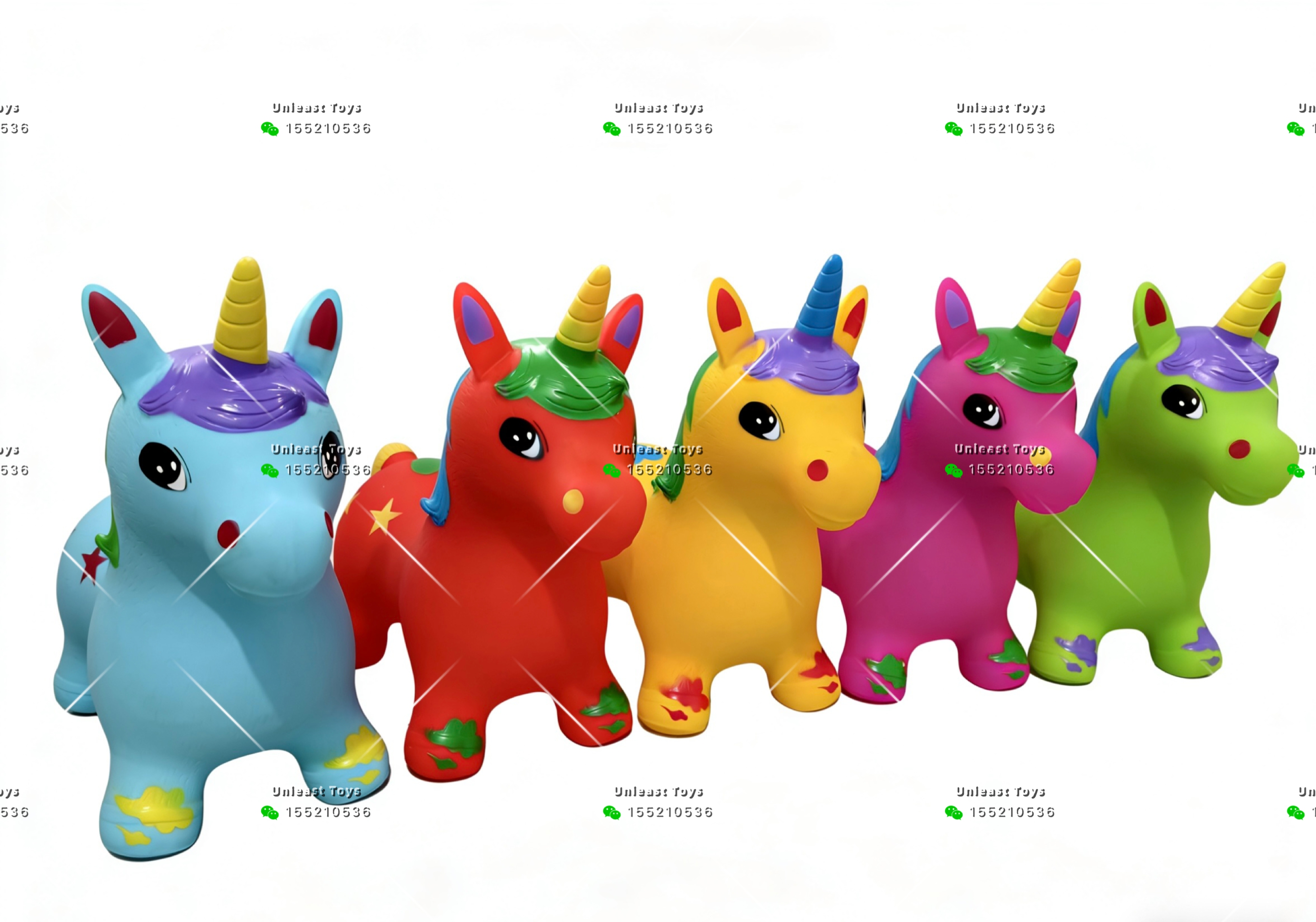 彩色独角兽玩具五色彩鲜艳的独角兽玩具1350g儿童跳跳马