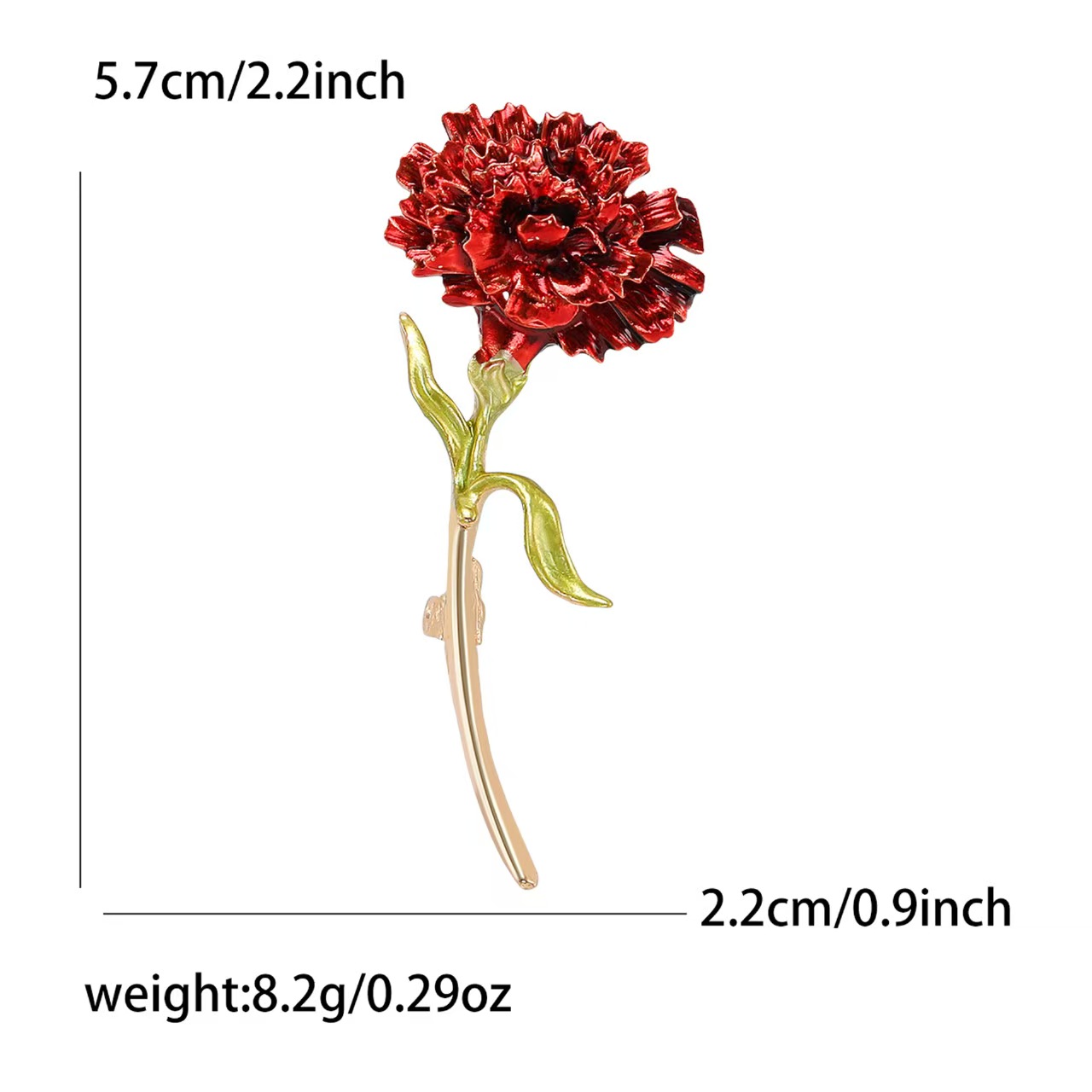 The new Korean-style high-end carnation brooch is creative, versatile and elegant. It is a brooch accessory for women's suit jackets details Picture
