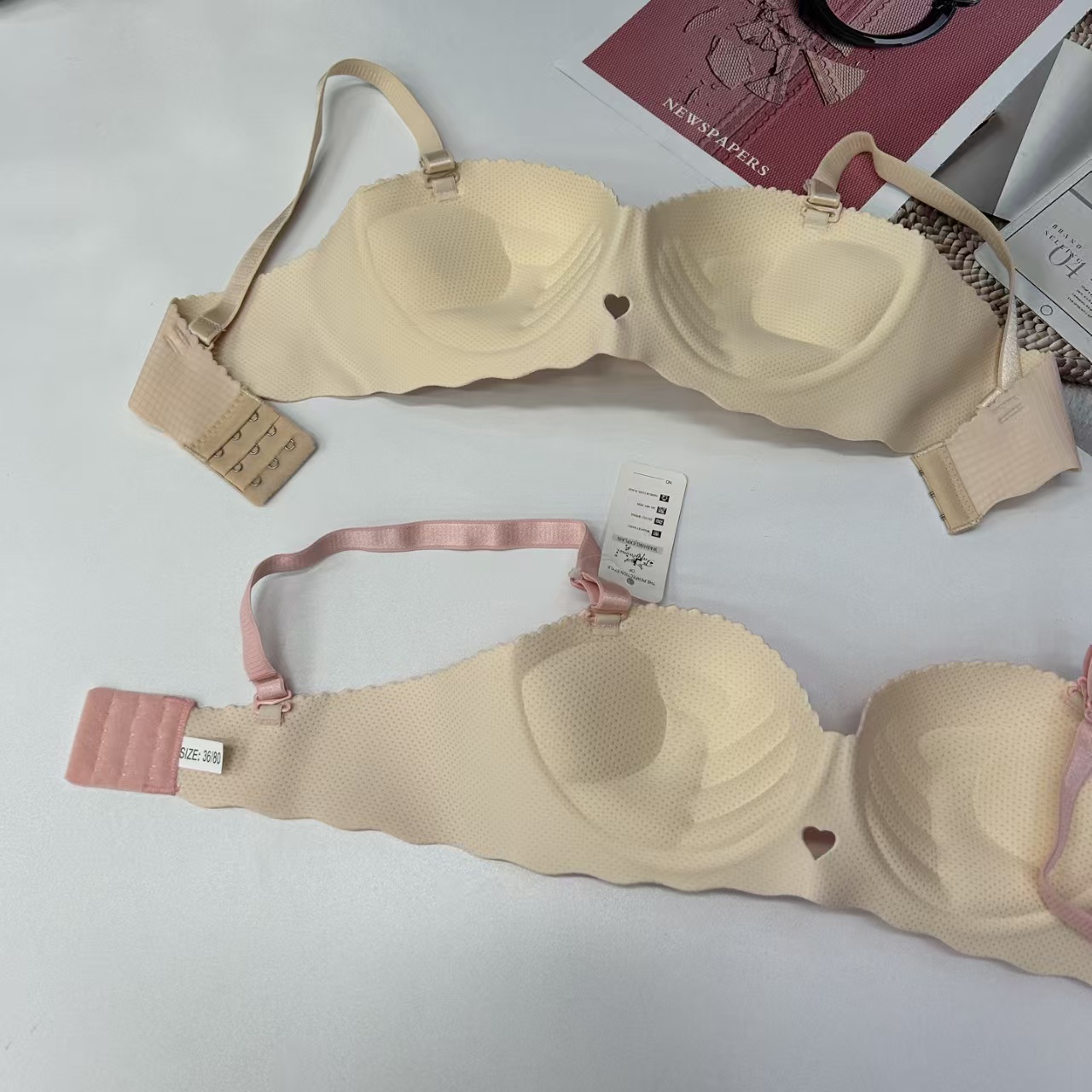 FCM-318# Women's bras for export to the Middle East and Africa - One-piece palm cup seamless bras, swimming cloth bras, women's bras without underwire, QNI Specification drawing