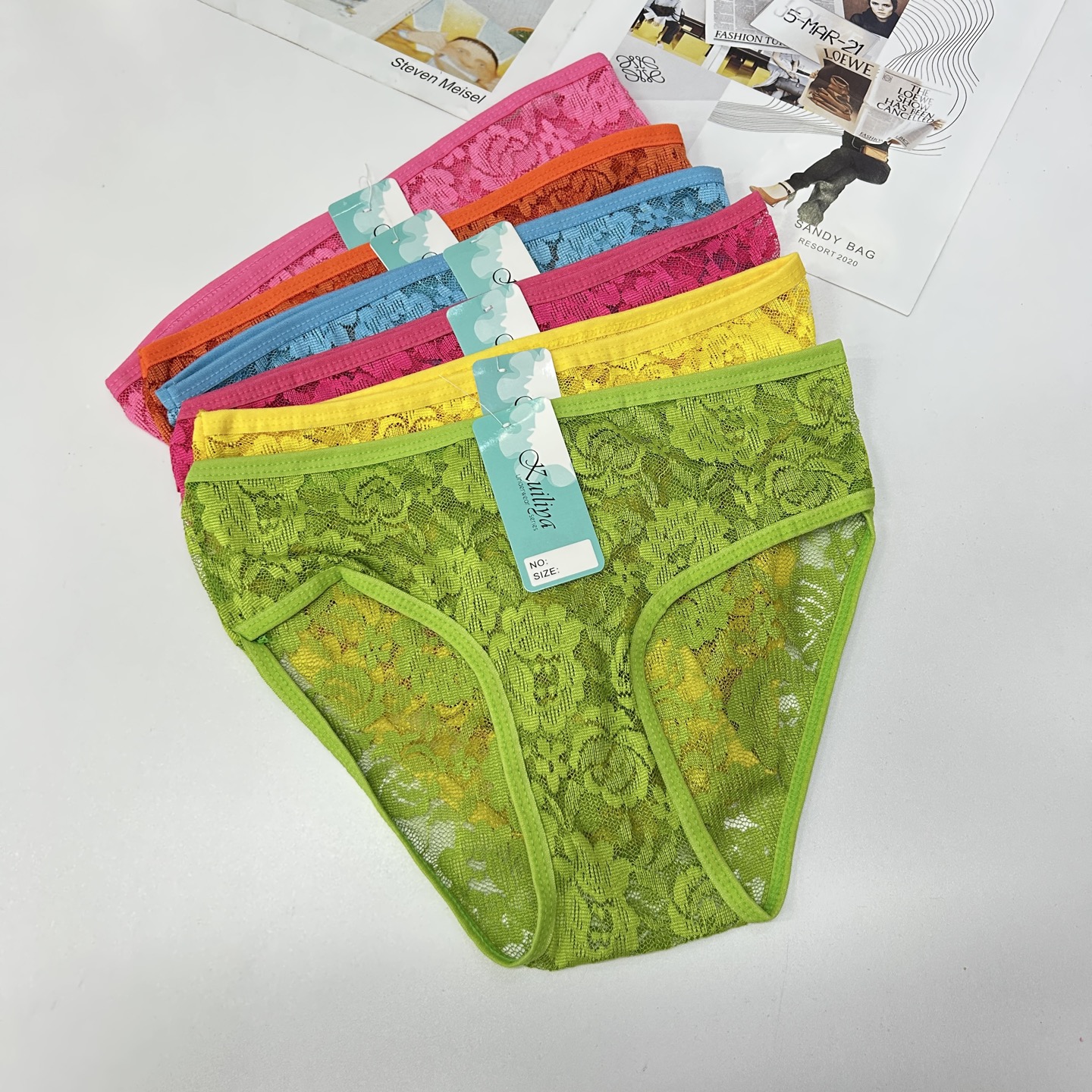 DD-W-2801#L Girls' underwear for export to the Middle East and Africa, children's underwear with lace trim, solid color flower embroidery, comfortable children's underwear, QNL Specification drawing