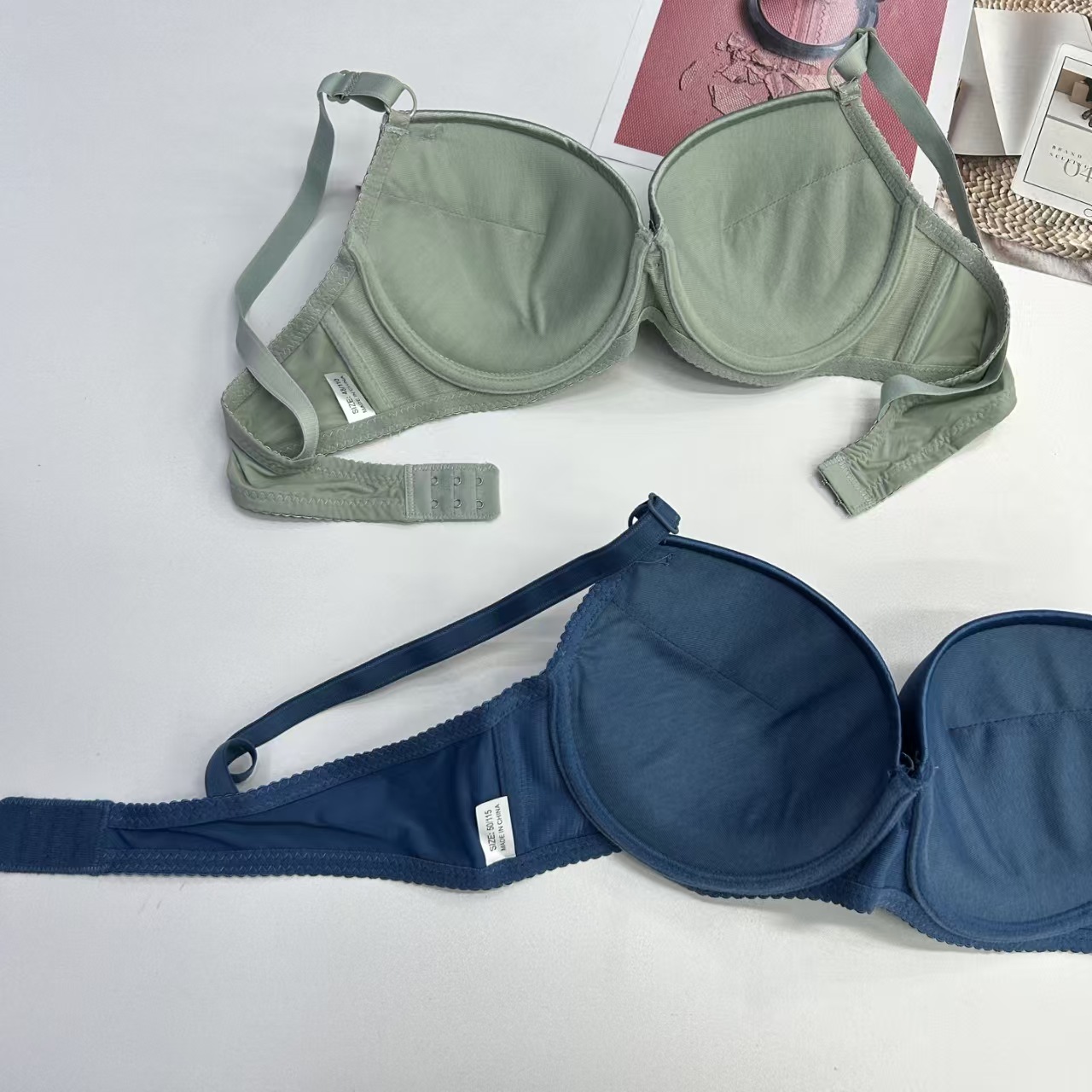 JZY-1723# Women's bra export to the Middle East, Europe and America. Women's bra without underwire, thickened with stripes, cup face, butterfly decoration, and thickened QNI Specification drawing