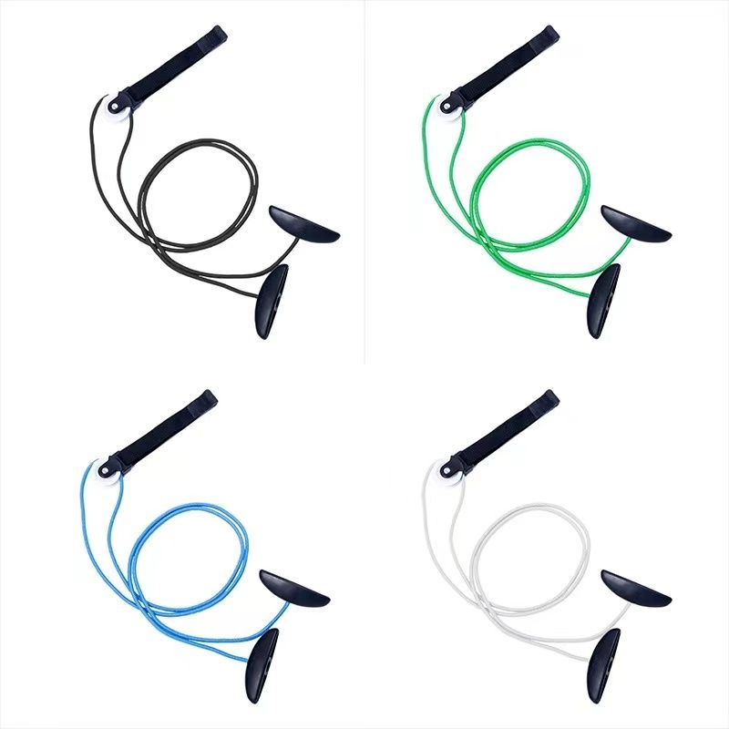 Blue fitness resistance rope with black handle foot pedal, multi-functional sports equipment, foot pedal resistance band, grip strength training, rubber elastic band, portable pulley, shoulder recovery, indoor practice, arm exercise details Picture