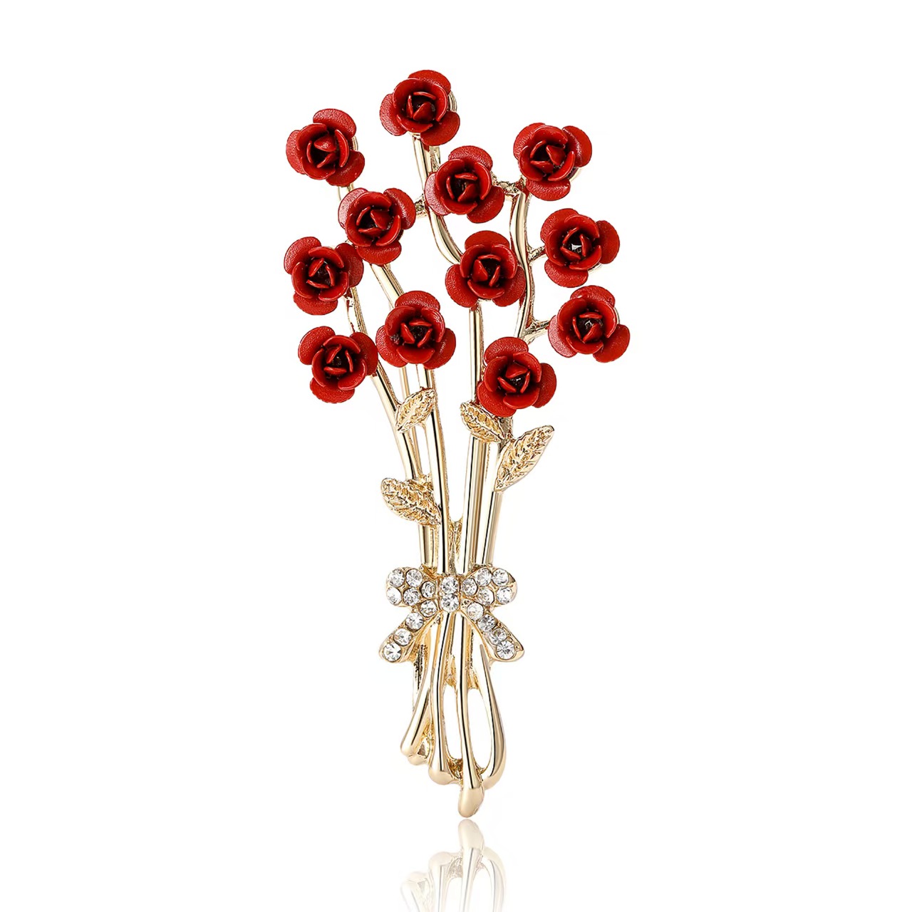 Fashionable oil-dripping rose brooch for ladies, Korean elegant brooch pin, fresh and elegant dress collar pin