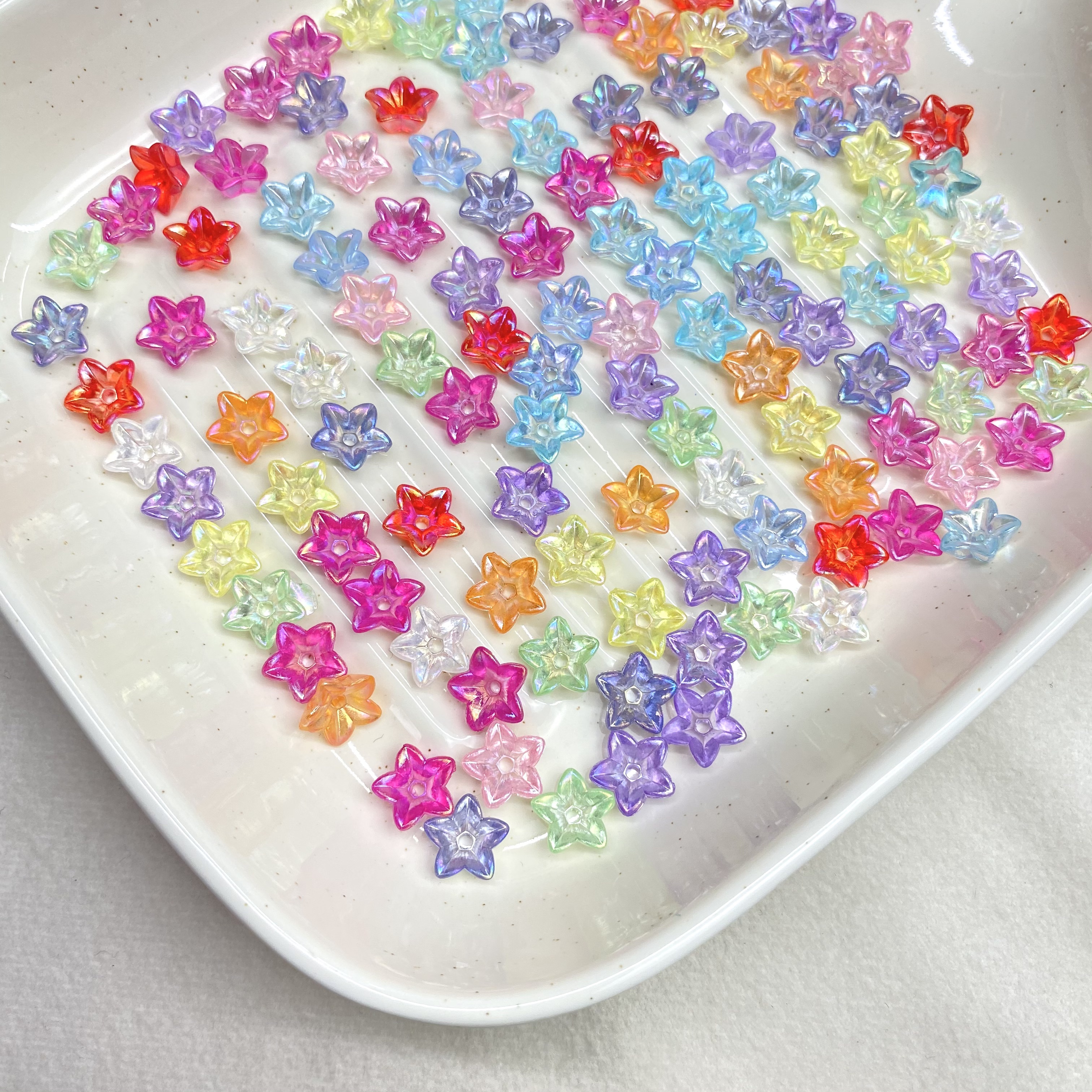 Acrylic flat ab five-petal flower diy/ Mobile phone chain flower stand ancient-style hairpin flower headwear accessory materials Application Scenario