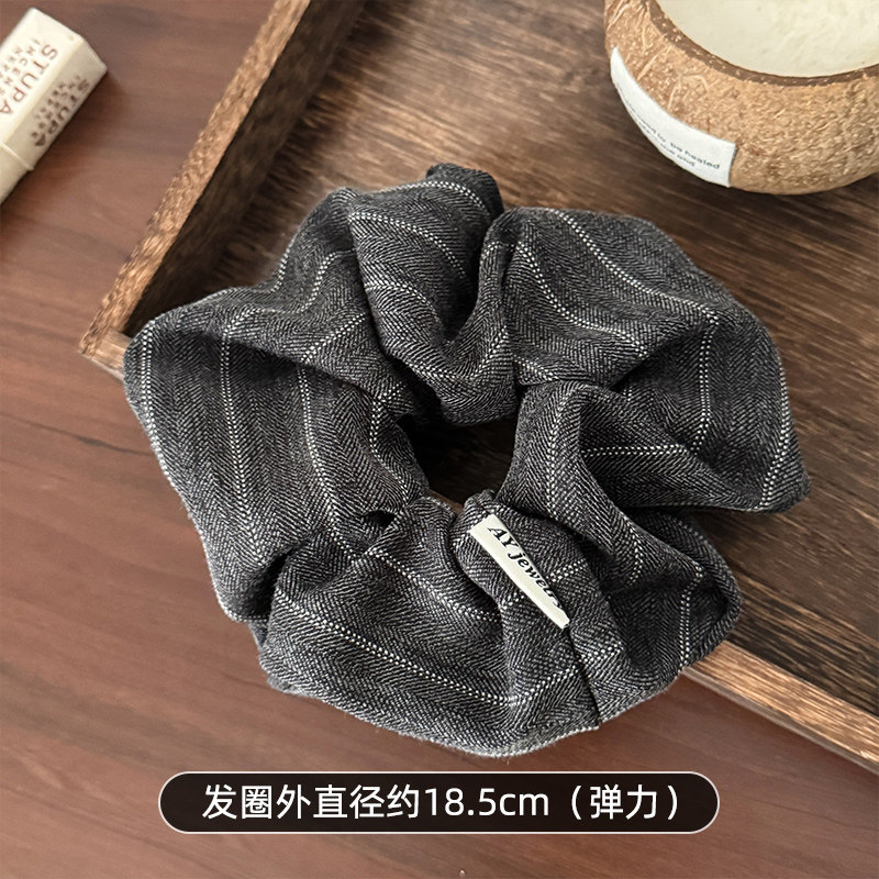 High-quality Korean-style large intestine hair band accessories with striped suit fabric