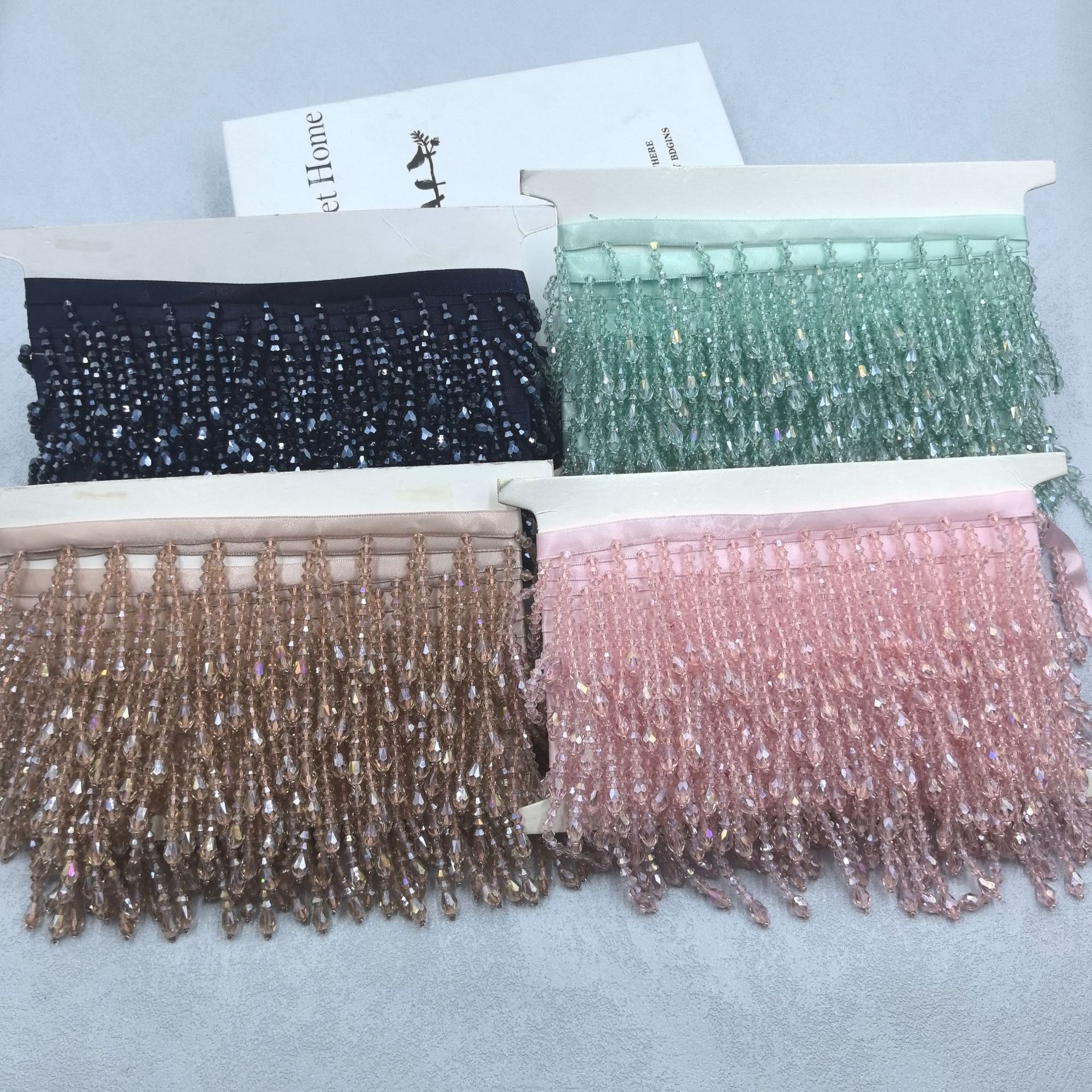 手工钉珠水晶流苏花边辅料丝带吊坠条码婚纱舞蹈服装裙边