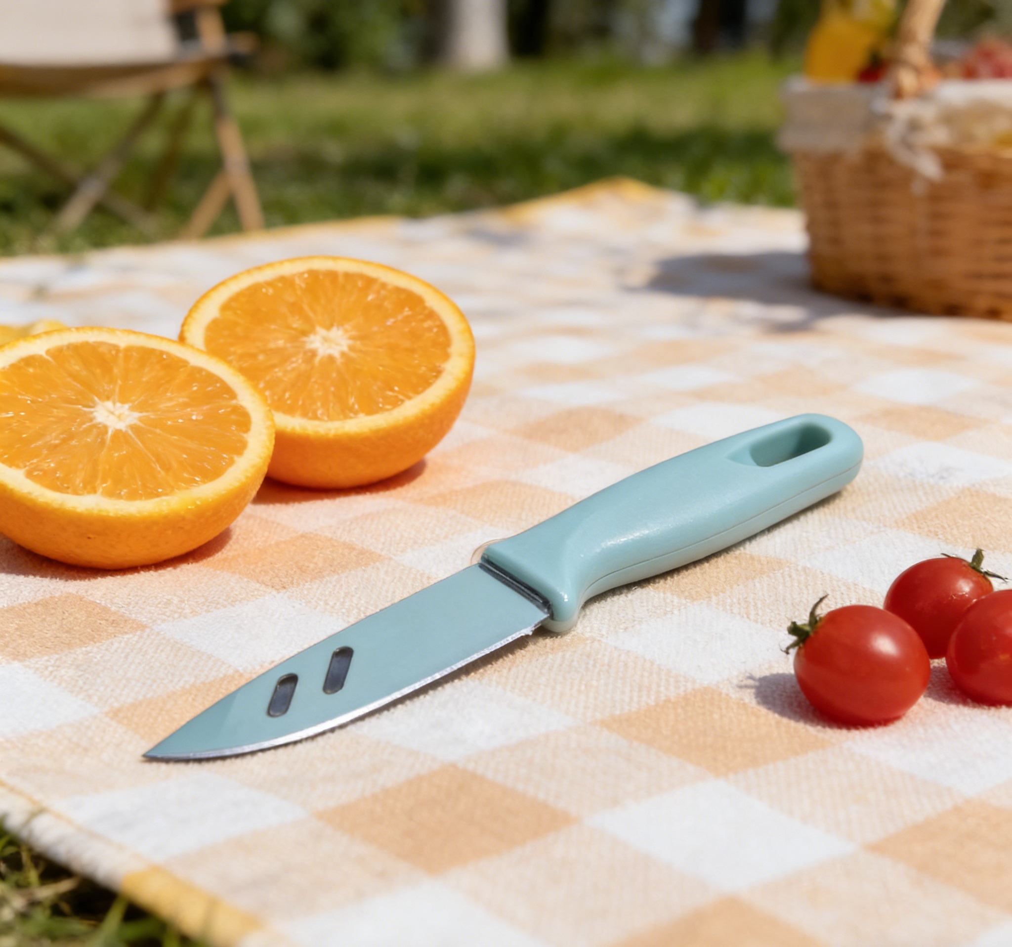 304 stainless steel folding knife, portable fruit knife, toothed knife, fruit knife Application Scenario