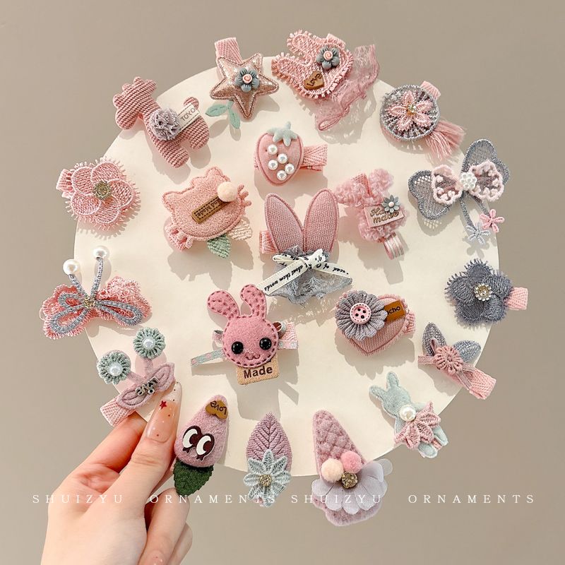 Children's full-fabric hair clips and hairpins for girls, cute hairpins that won't hurt hair, baby and toddler hair clips and headwear Specification image