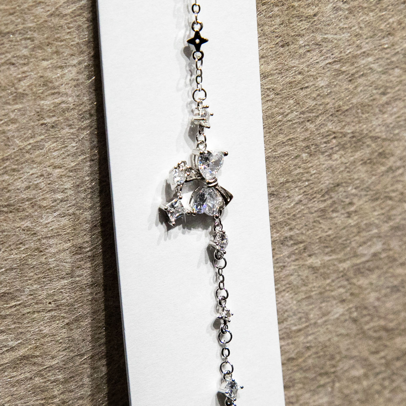 Fashion Precision S925 plain silver engraved Starry River Flowing Light · Bow main diamond embellished with star wish trajectory adjustable light luxury bracelet and jewelry details Picture