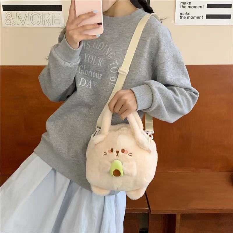 可爱兔子造型绒布毛毡包精品小物件收纳袋