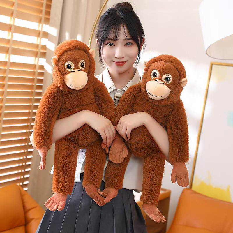 Cross-border gorilla plush toys, simulated monkey animal dolls, cloth dolls, red gorilla hands and feet can be pasted