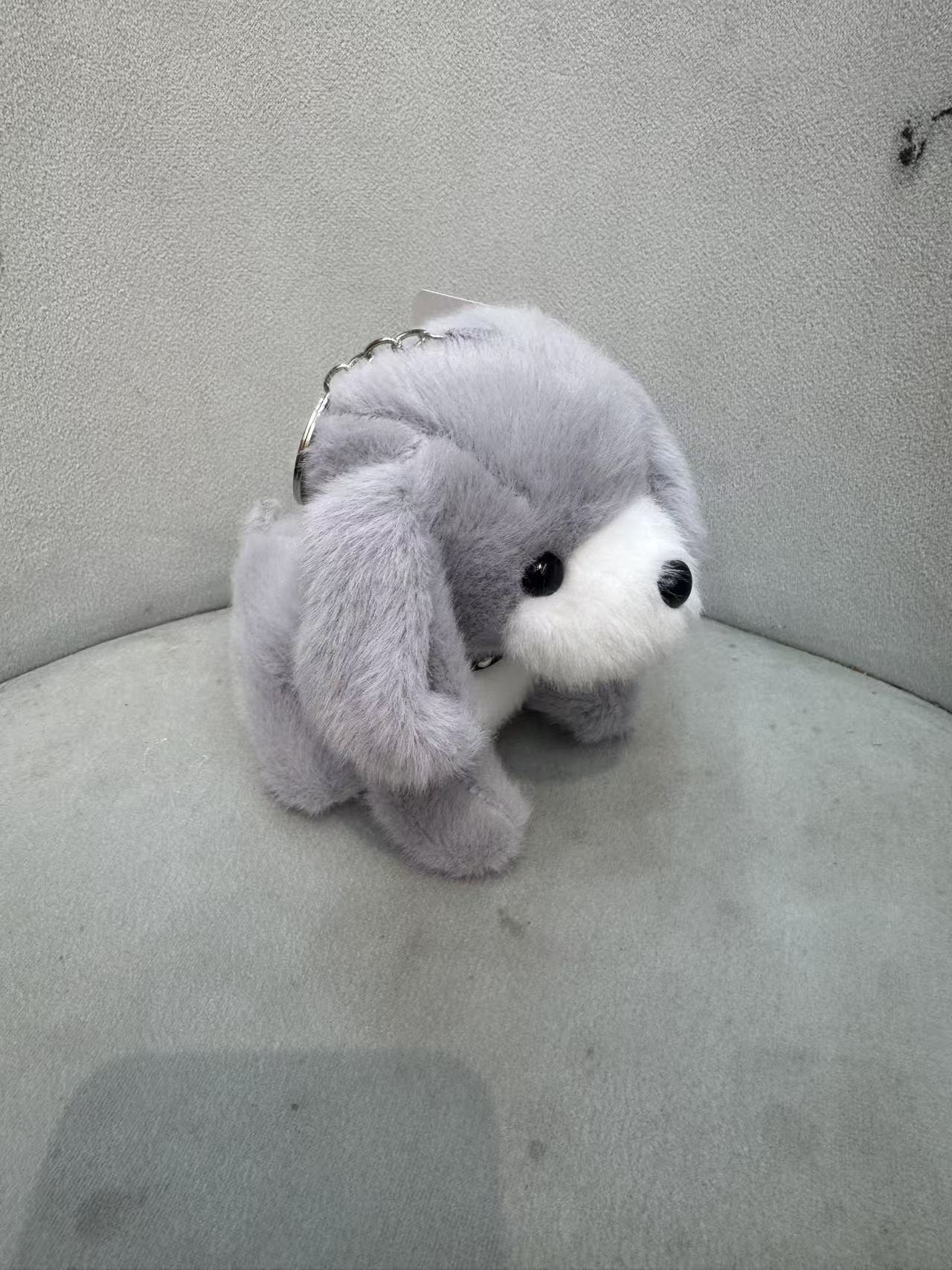 Little squatting dog plush toy, claw machine doll, wedding and wedding scattering, wedding claw machine, little rabbit pendant Item Picture