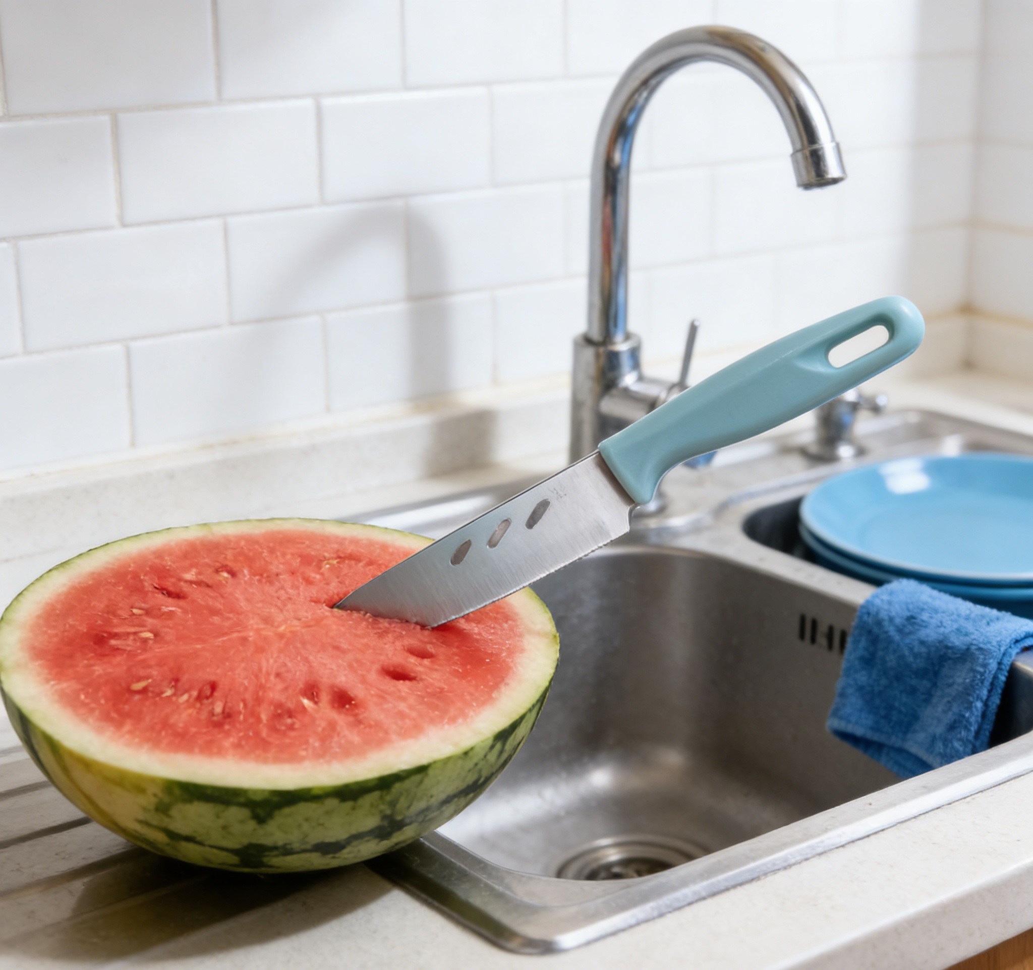 304 stainless steel folding knife, portable fruit knife, toothed knife, fruit knife details Picture