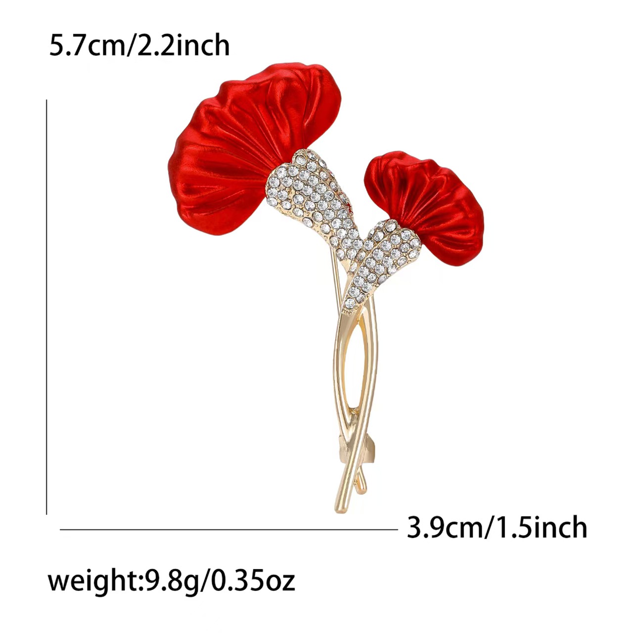 Korean-style fashionable and elegant diamond-encrusted carnation brooch, high-end and niche plant pin, women's clothing accessory brooch Item Picture