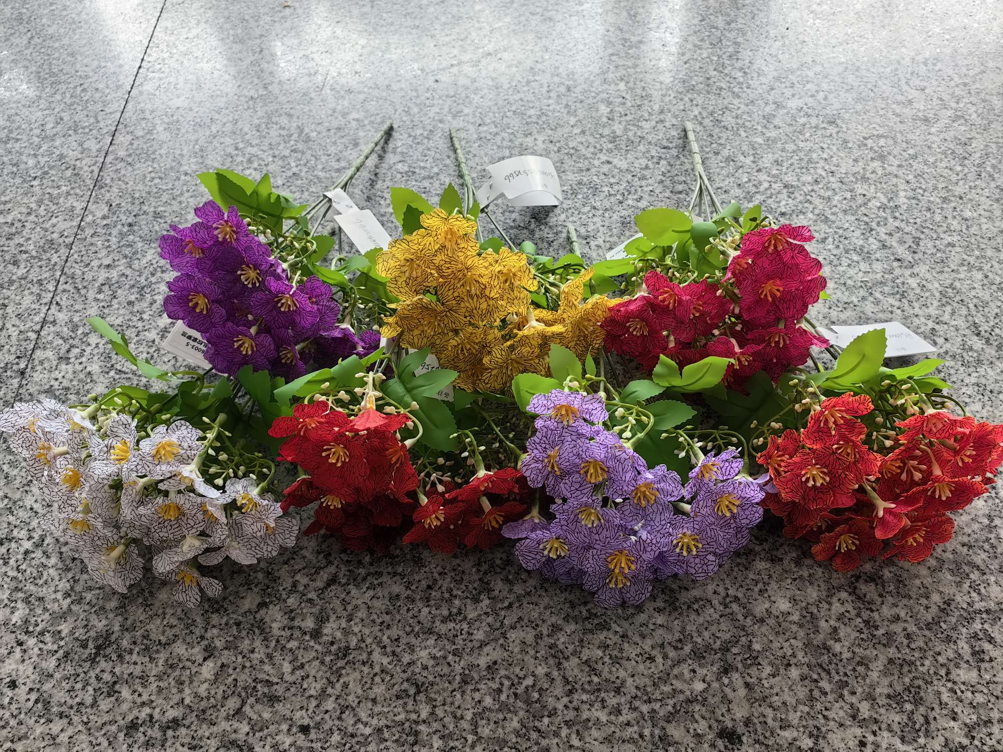 High-end artificial flower Milan Random violet color mix with multiple colors available, 5 forks