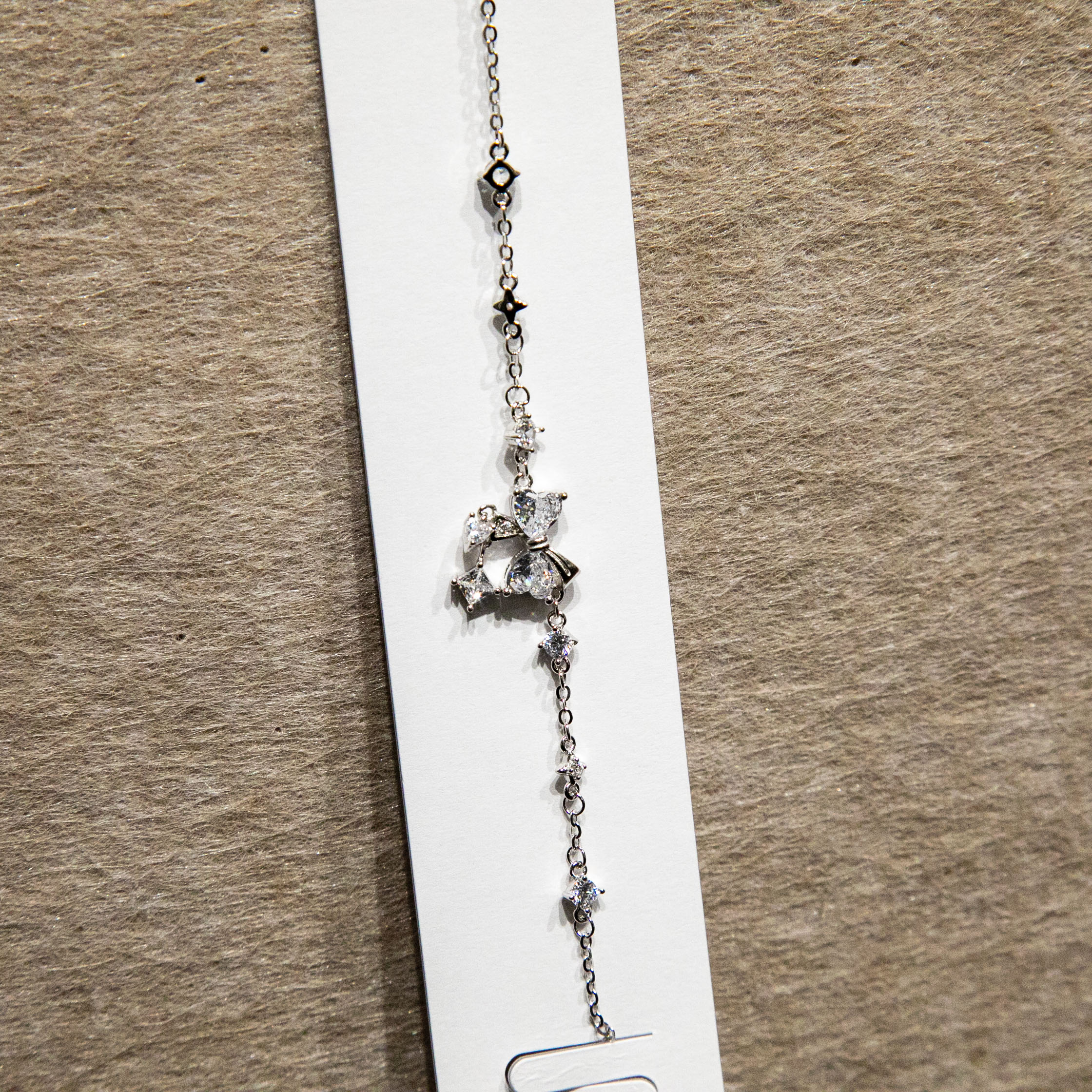 Fashion Precision S925 plain silver engraved Starry River Flowing Light · Bow main diamond embellished with star wish trajectory adjustable light luxury bracelet and jewelry Specification image