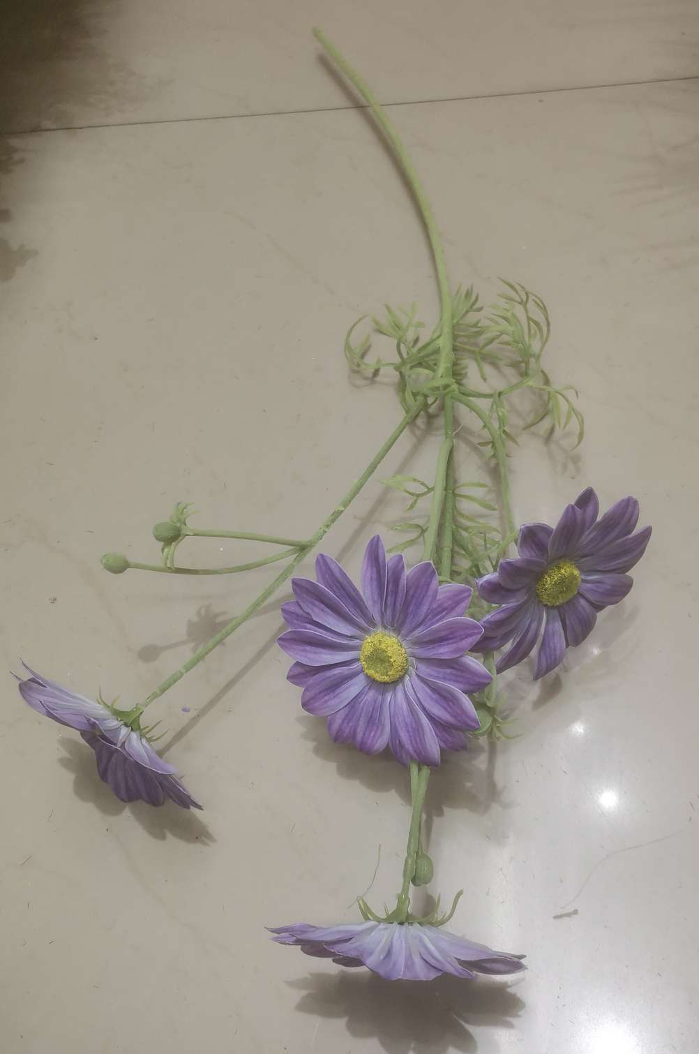 新款单支4头植绒太阳花  高支3D仿真太阳花  工程花家居店铺装饰花细节图